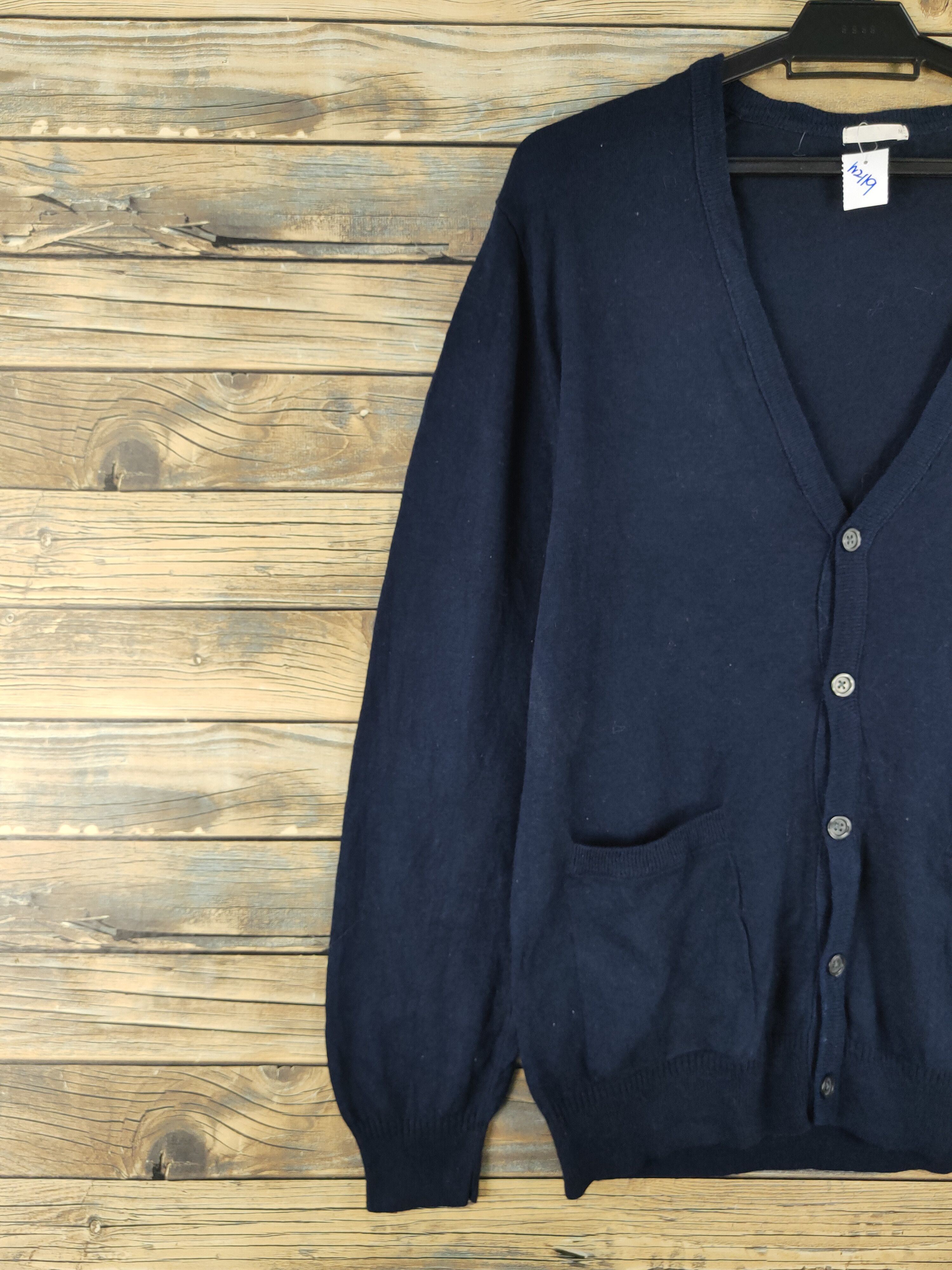 GU × Homespun Knitwear GU Navy Knitwear Cardigan #W2119 Size US M / EU 48-50 / 2 - 3 Thumbnail