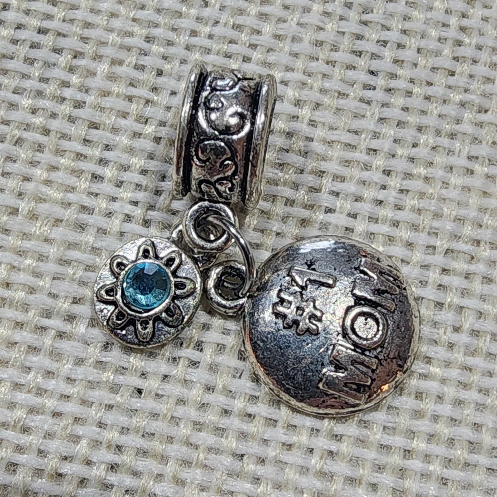 The Unbranded Brand Mom Silver Charm with Blue Gemstone Accent Size ONE SIZE - 1 Thumbnail