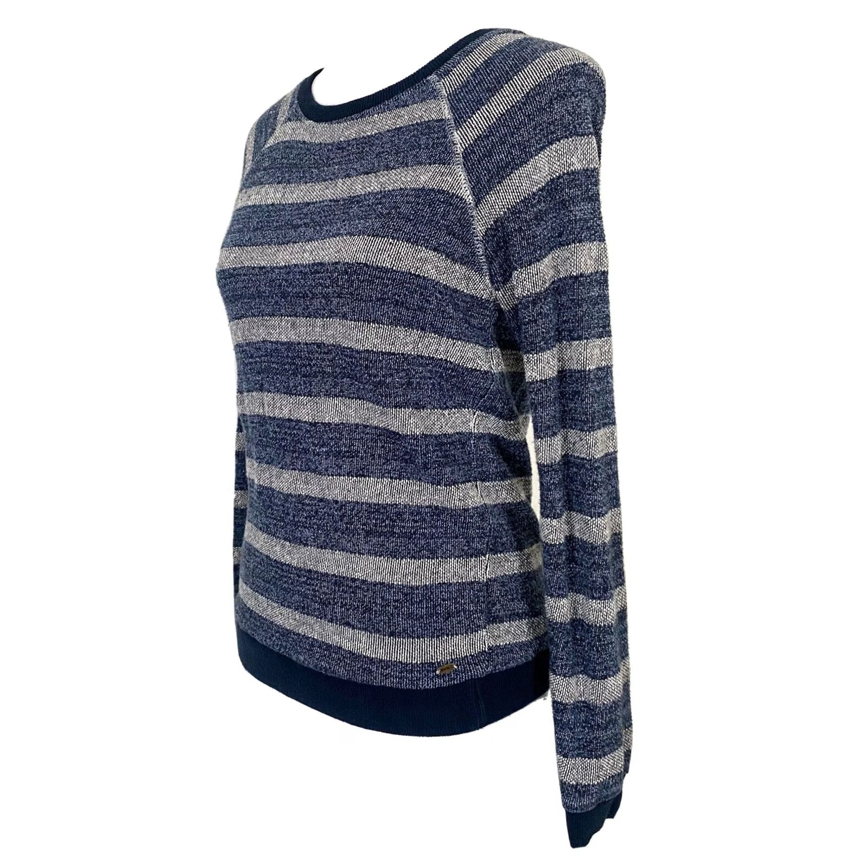 O'Neill O’Neill Sweatshirt Top Blue Striped Cotton Beach Pullover Sz Small Women Long Sleeve Pullover Activewear Size S / US 4 / IT 40 - 2 Thumbnail