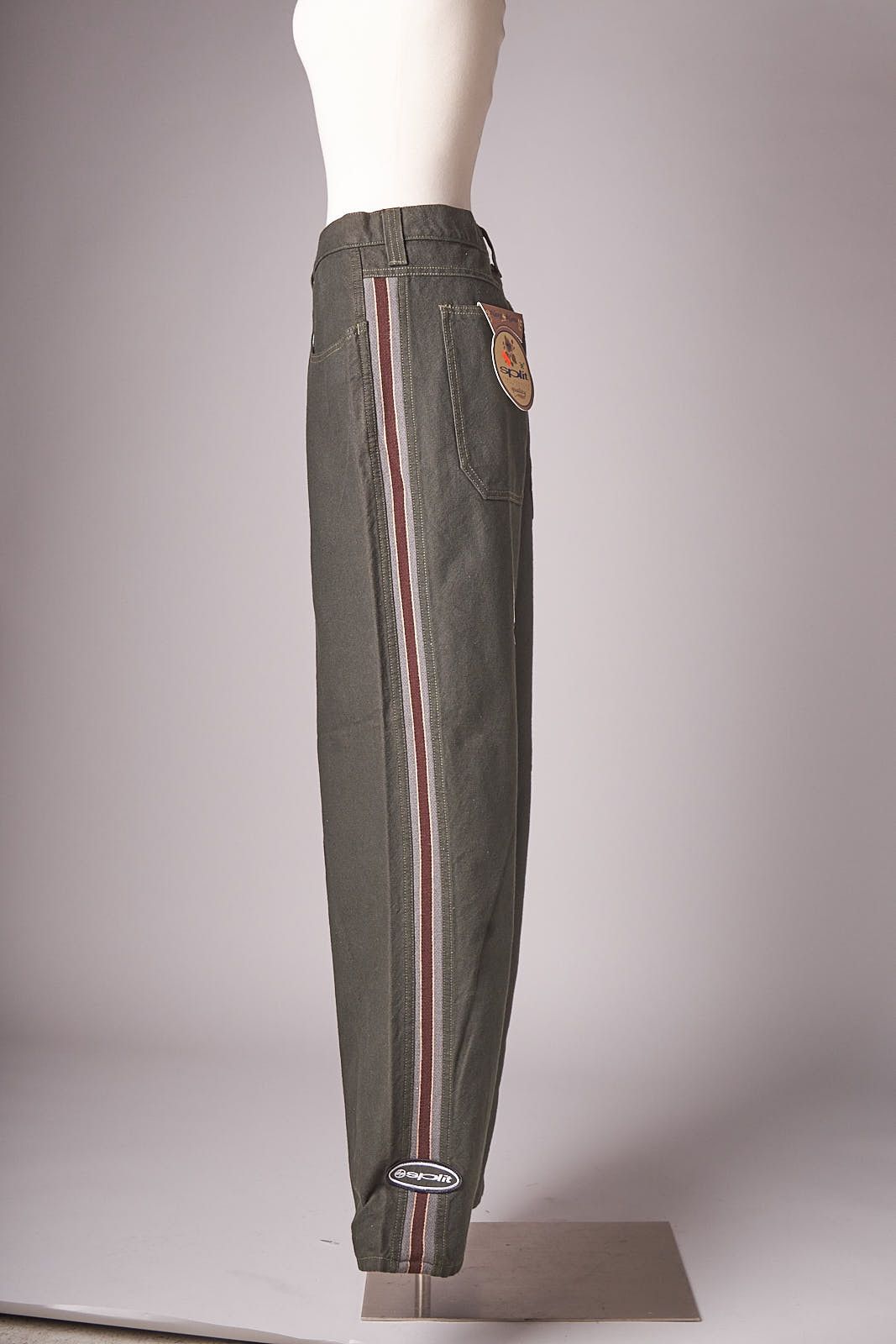Split 1990s Deadstock Green Baggy Split Skateboarding Pants Size US 38 / EU 54 - 2 Thumbnail