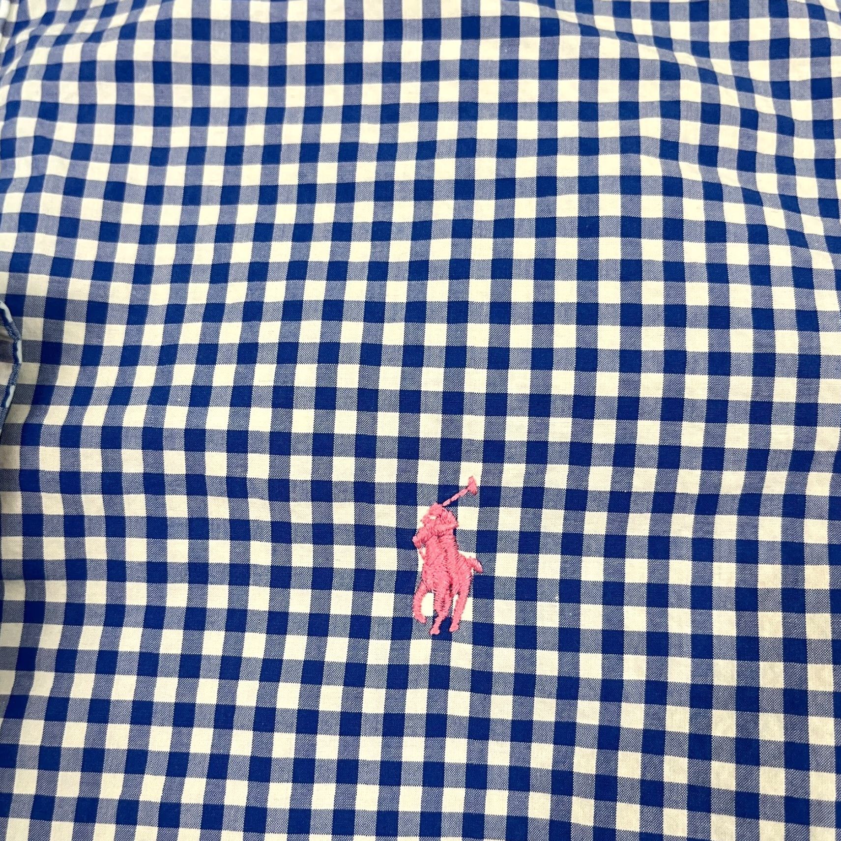 Ralph Lauren Ralph Lauren Shirt Mens XL White Blue Gingham Check Button-Down Pony Shirt Boys? Size 46R - 2 Thumbnail