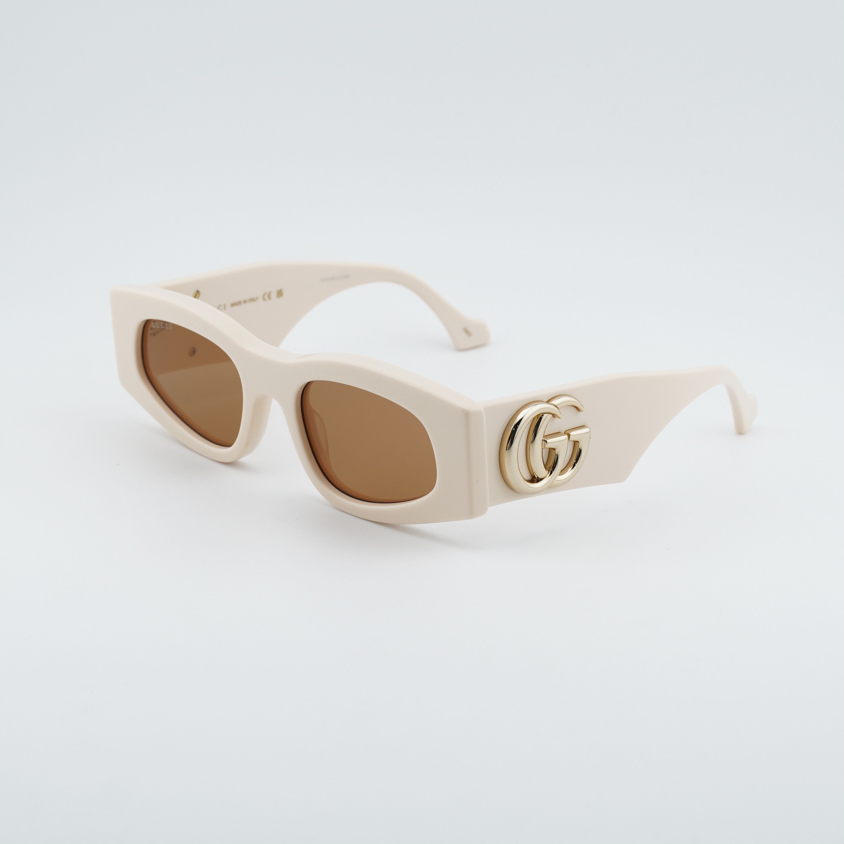 Gucci Gucci GG1754S 003 Women Sunglasses Beige Rectangle Frame Size ONE SIZE - 1 Thumbnail