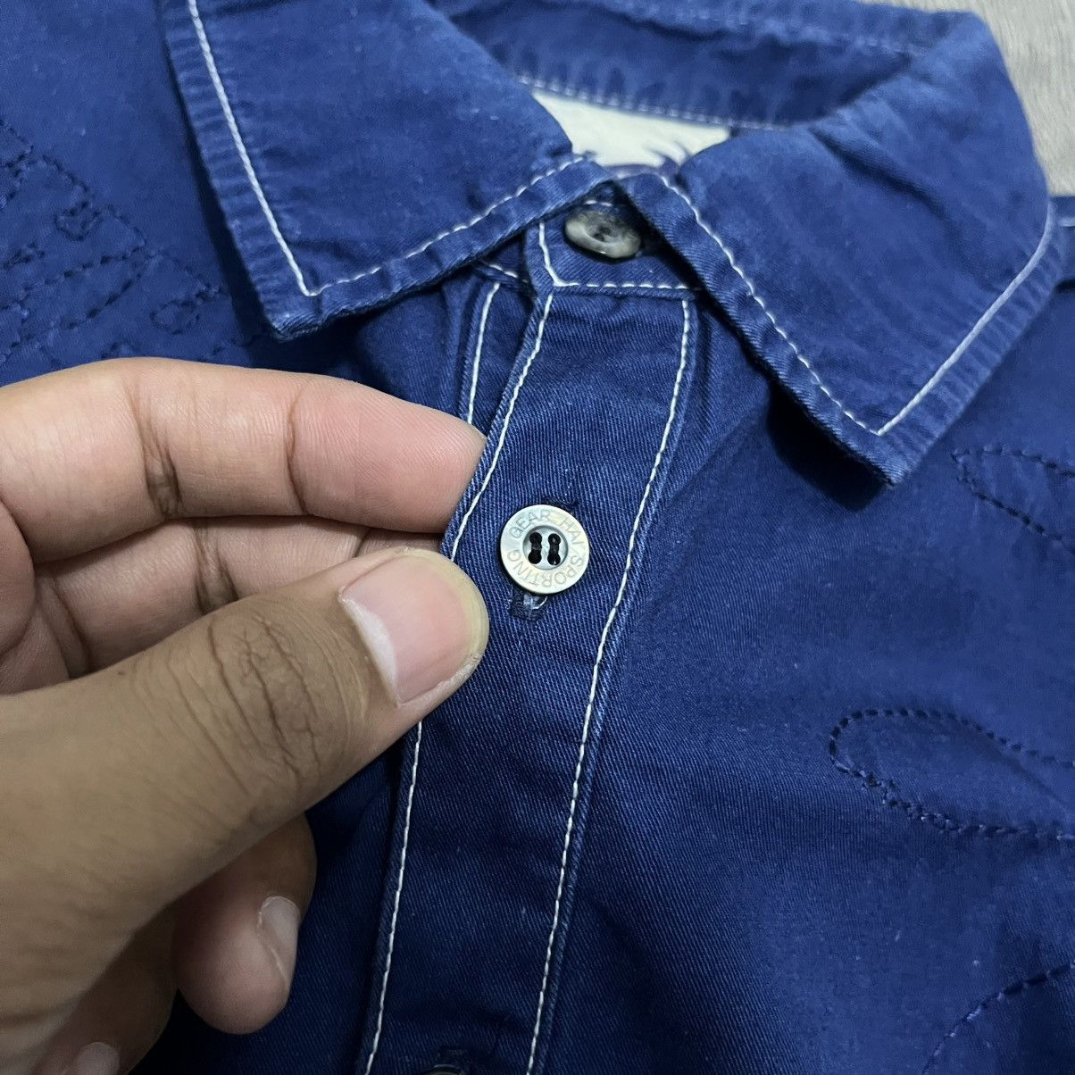 Issey Miyake HAI SPORTING GEAR INDIGO Embroidery Shirt Japanese Brand Size US M / EU 48-50 / 2 - 9 Thumbnail