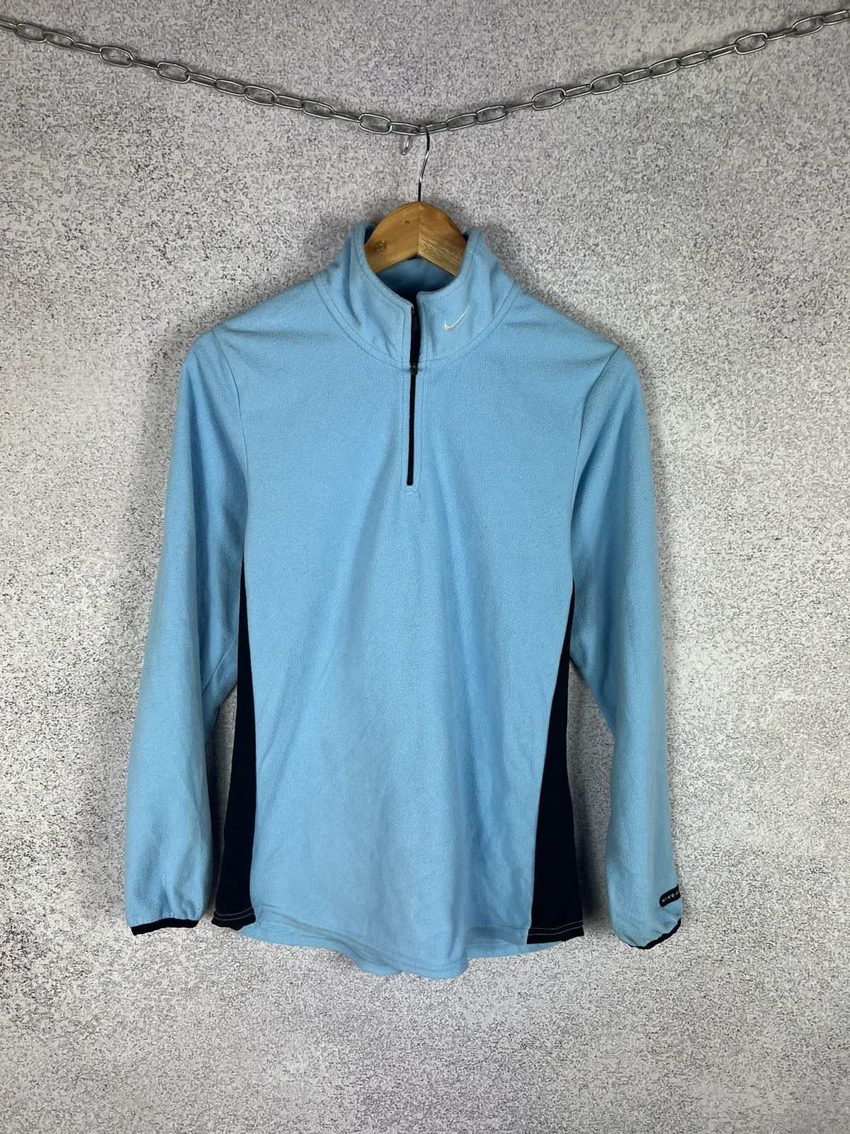 Nike Vintage Nike Small Swoosh Baby Blue Fleece Sweatshirt Size M / US 6-8 / IT 42-44 - 1 Thumbnail