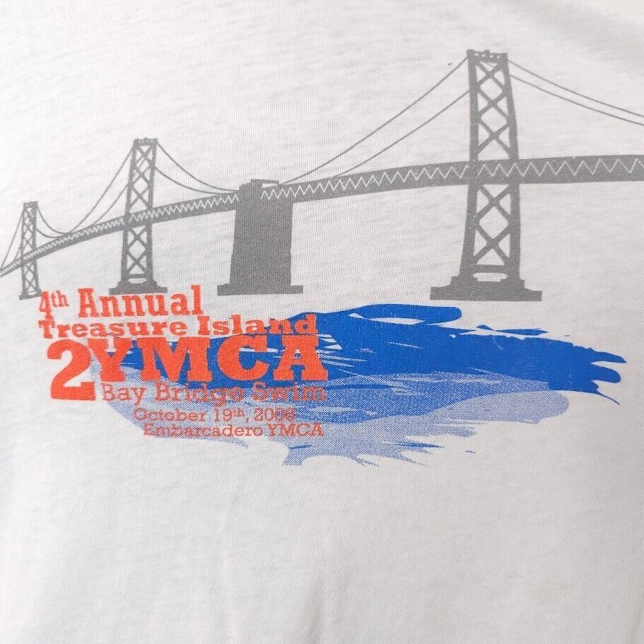 Other Bay Bridge Swim T Shirt Mens Size Large White Y2K Treasure Size US L / EU 52-54 / 3 - 2 Thumbnail