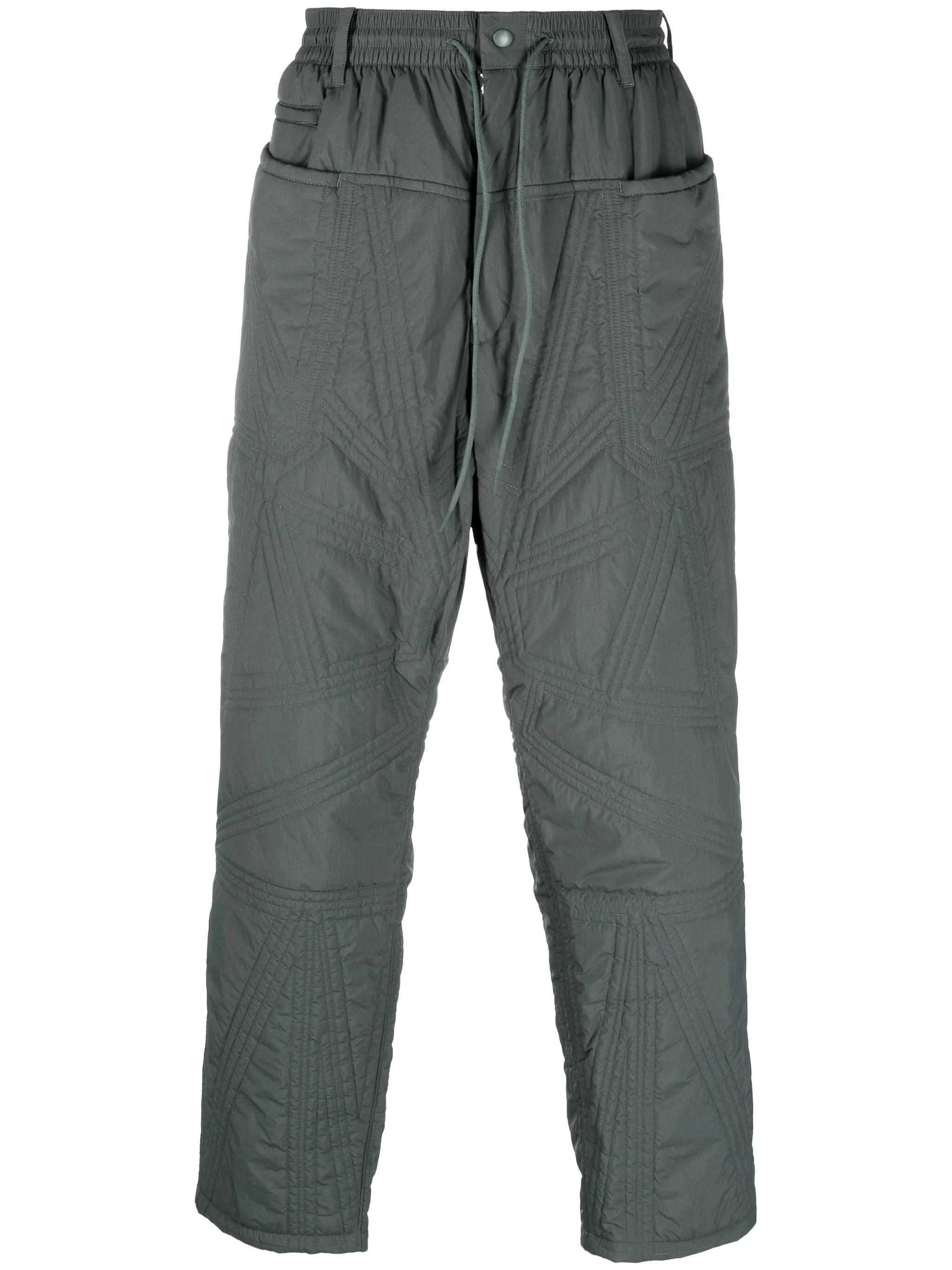 Y-3 o1y0525 Quilted Casual Pant in Green Size US 30 / EU 46 - 1 Thumbnail
