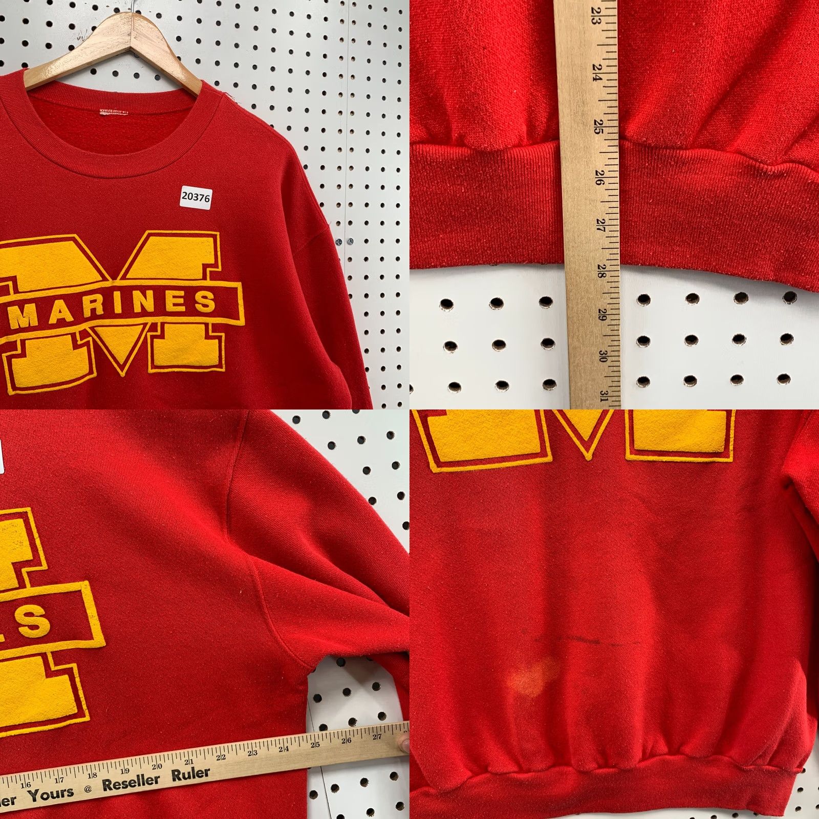 Vintage VINTAGE Majestic Marines Crewneck Sweatshirt Red Adult Large Pullover 25x28 Men Size US L / EU 52-54 / 3 - 9 Thumbnail