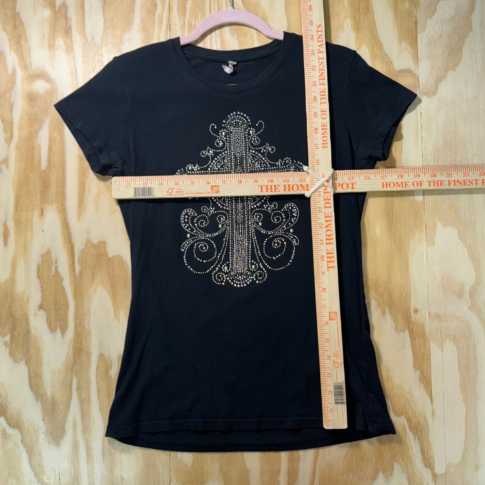 Vintage Vintage Y2K BCBG cross grunge femme 2000s rhinestone t-shirt Size L / US 10 / IT 46 - 4 Thumbnail