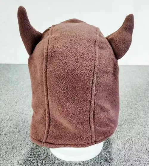Other Devil Horns Fuzzy Ears Fleece Hat Brown Color Size ONE SIZE - 4 Thumbnail
