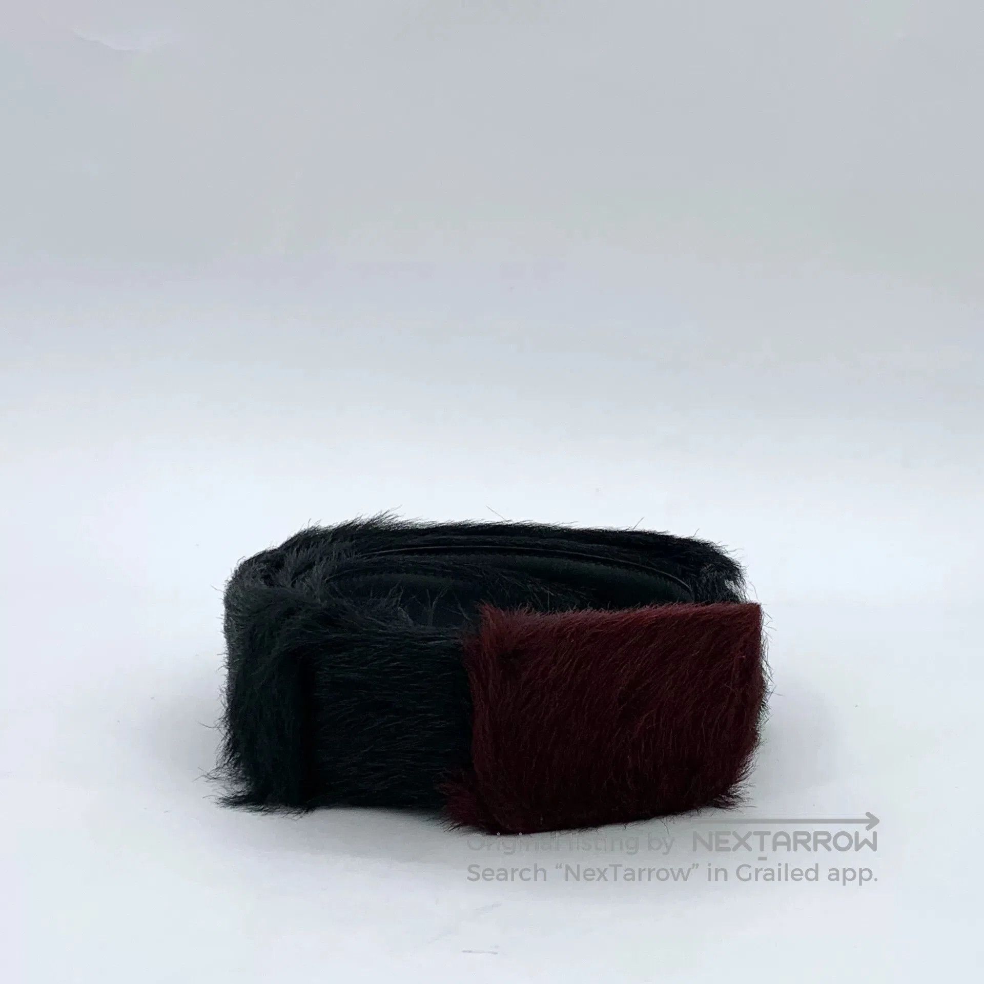 Prada Prada Black Fur Leather Belt. Size ONE SIZE - 1 Thumbnail