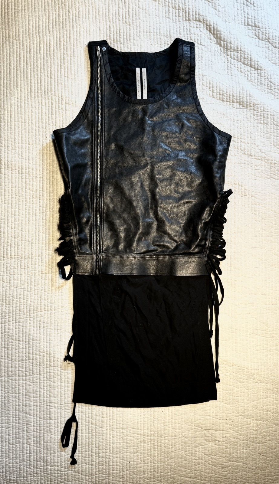 image of Rick Owens Ss14 Vicious Leather Vest Size Small Very in Black, Women's