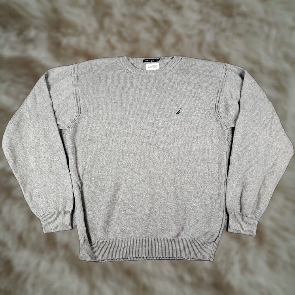 Nautica VINTAGE Nautica Sweater Mens Size 2XL Pullover Casual Knit Crew Neck Solid Gray Winter Fall Shirt Size US XXL / EU 58 / 5 - 1 Thumbnail