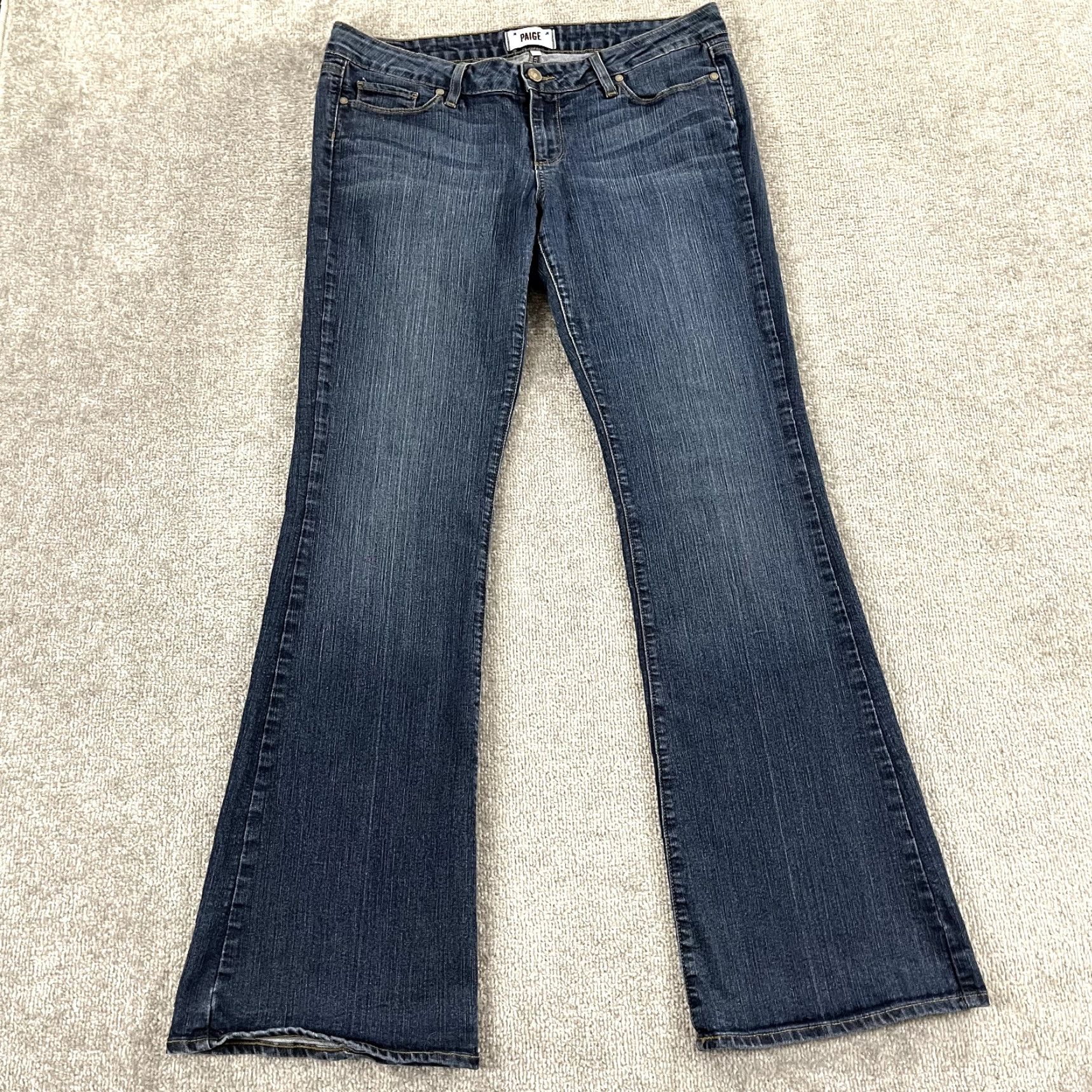 Paige PAIGE Jeans Women Size 32 Noah Flared Blue Denim Stretch Mid Rise 5-Pocket Jeans Womens Size 24" / US 00 / IT 34 - 2 Thumbnail