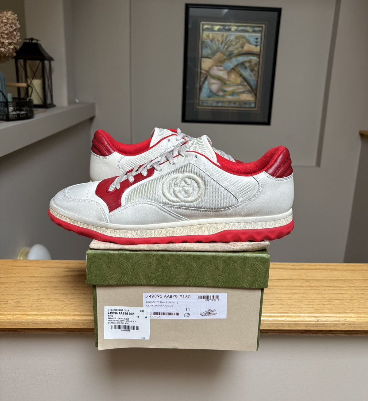 Gucci Gucci White & Red MAC80 Trainer / Sneaker Size US 12 / EU 45 - 1 Thumbnail