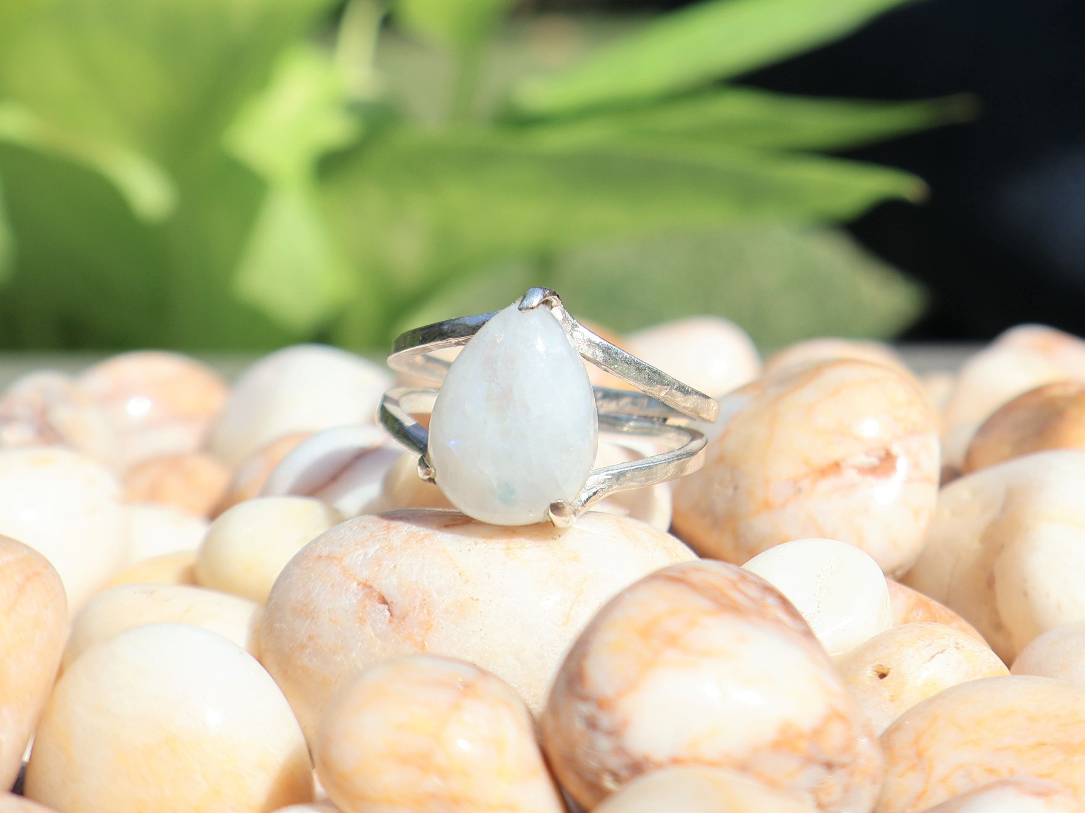 Handmade Rainbow Moonstone Ring, Handmade Ring, 925 Sterling Silver, Size ONE SIZE - 1 Thumbnail