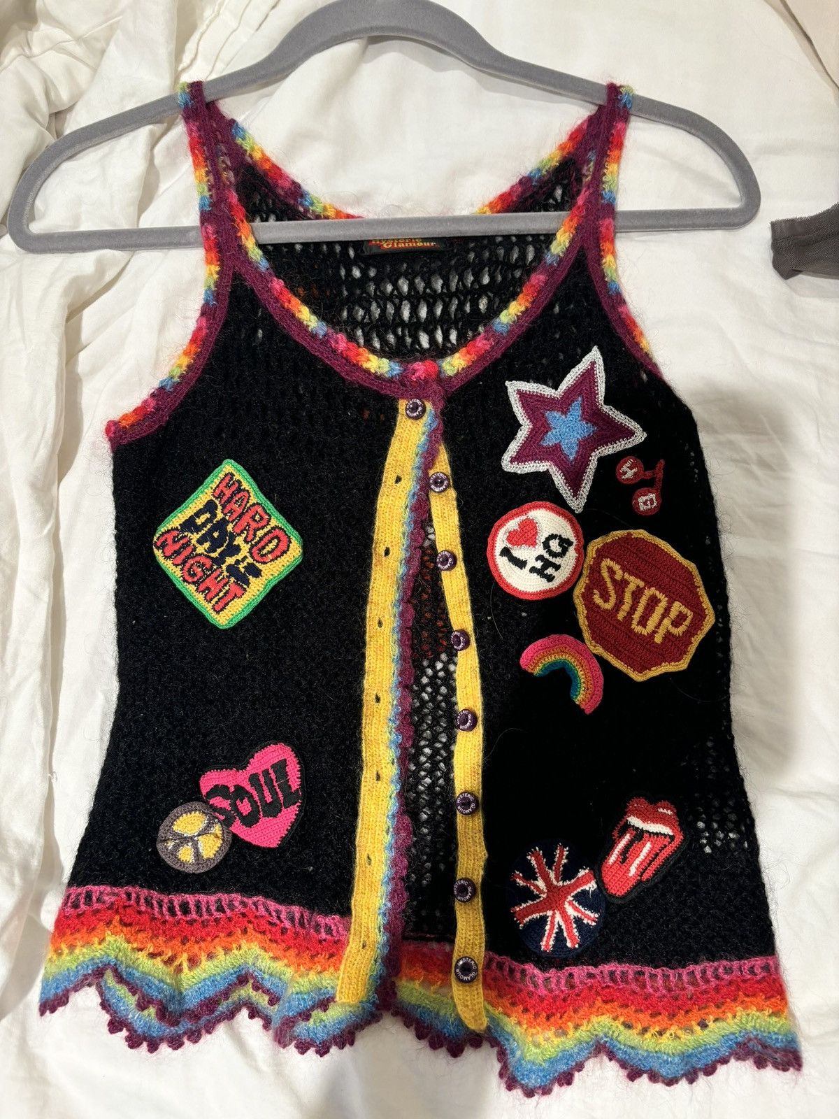 Hysteric Glamour Patchword Knit Vest