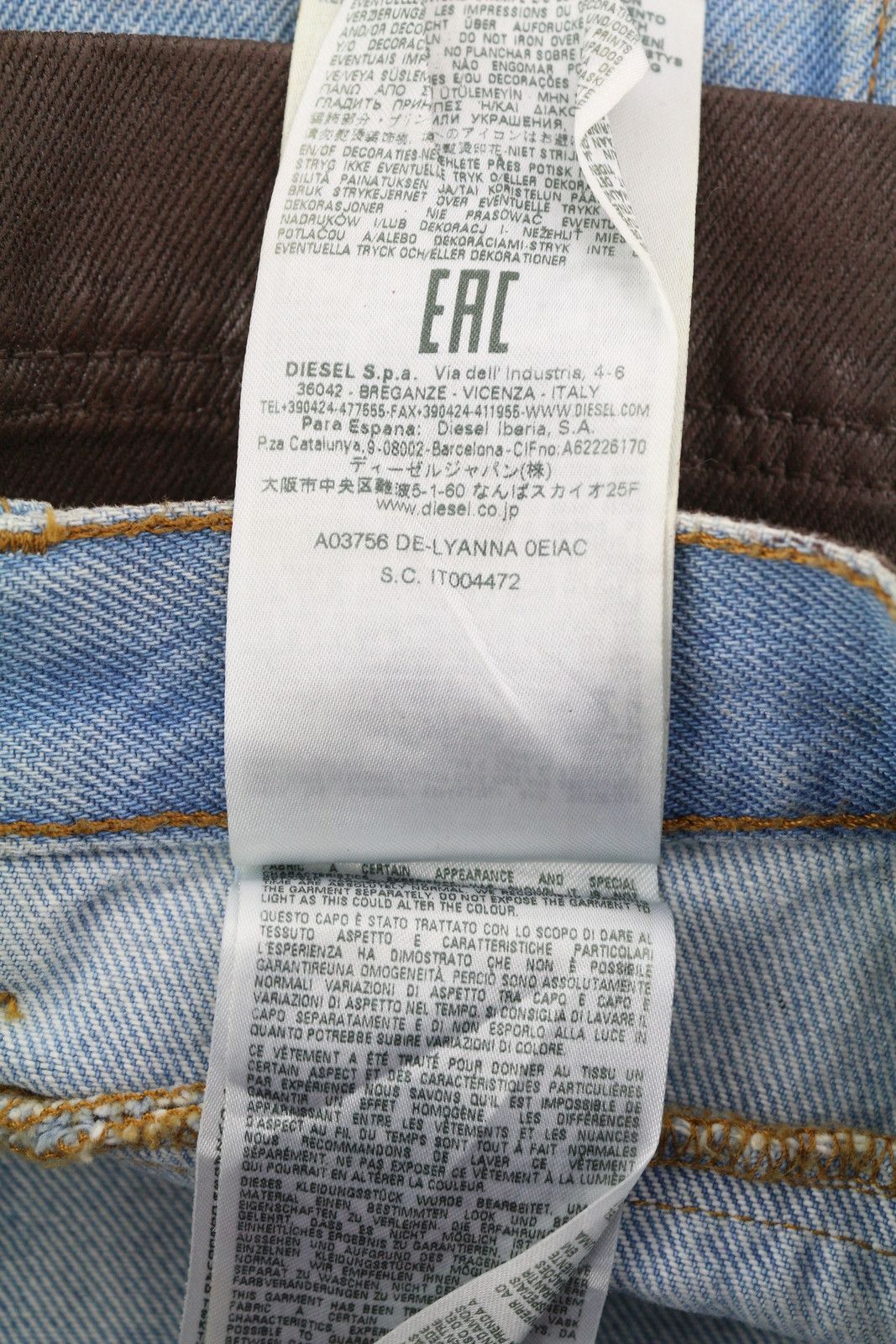 Diesel DE-LYANNA 0EIAC W26 Brown Coated Denim Zip Mini Skirt 41311 Size 26" / US 2 / IT 38 - 10 Thumbnail