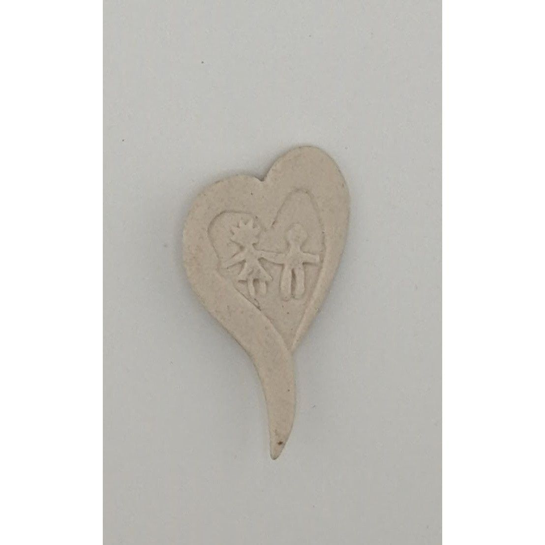 Other Vintage Handmade White Ceramic Kids In Heart Brooch Size ONE SIZE - 4 Thumbnail