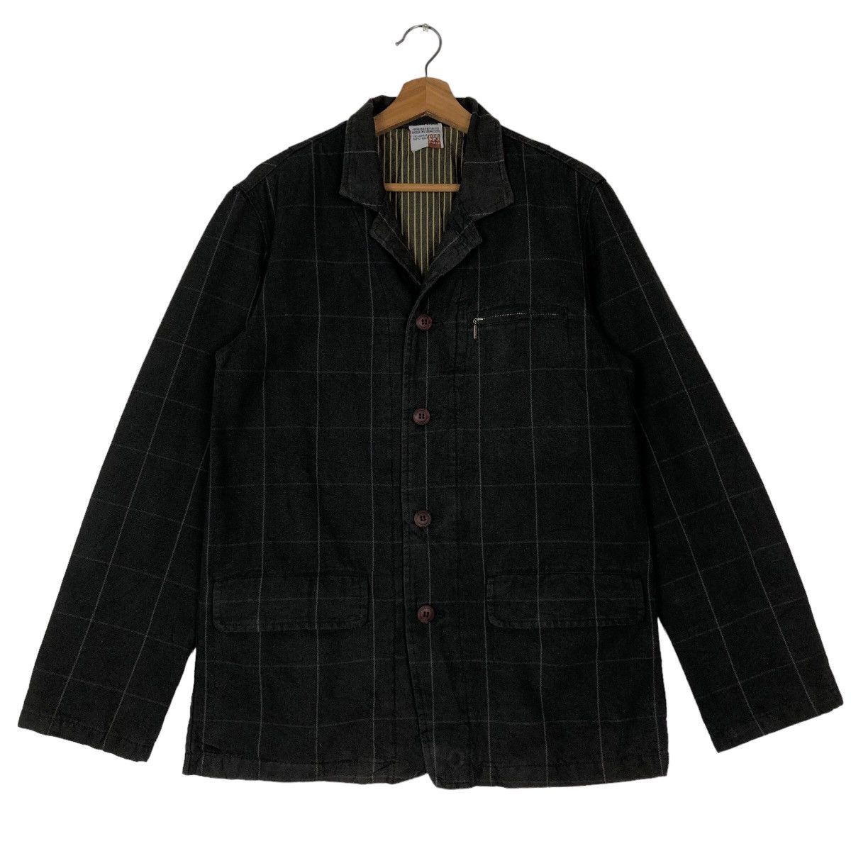Issey Miyake 🔥90’s Striped Chore Jacket Double Breast Jungle Storm Japan Size US M / EU 48-50 / 2 - 1 Thumbnail