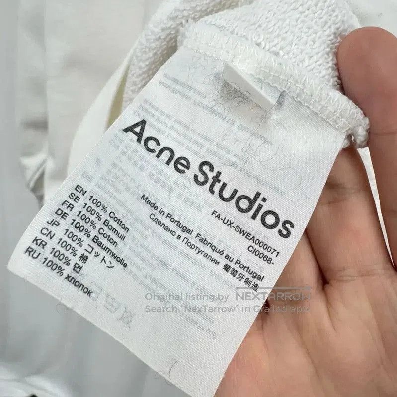 Acne Studios Acne Studios White Cotton Logo Sweatshirt. Size US M / EU 48-50 / 2 - 6 Thumbnail