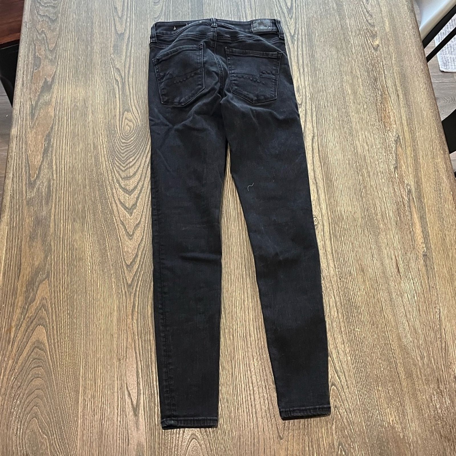 American Eagle Outfitters American Eagle Skinny Jeans High Rise Next Level Black 2 Size 26" / US 2 / IT 38 - 9 Thumbnail
