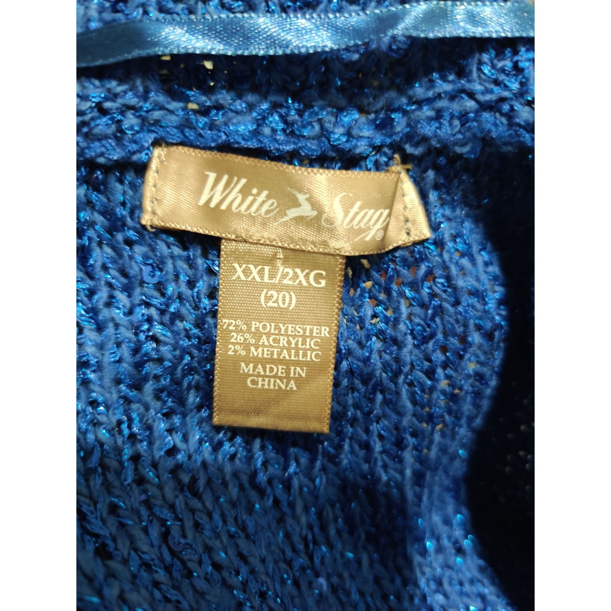 Other White Stag XXL 20 Womens Plus Size Sweater Blue Sequin Knit Size XXL / US 16-18 / IT 52-54 - 7 Thumbnail