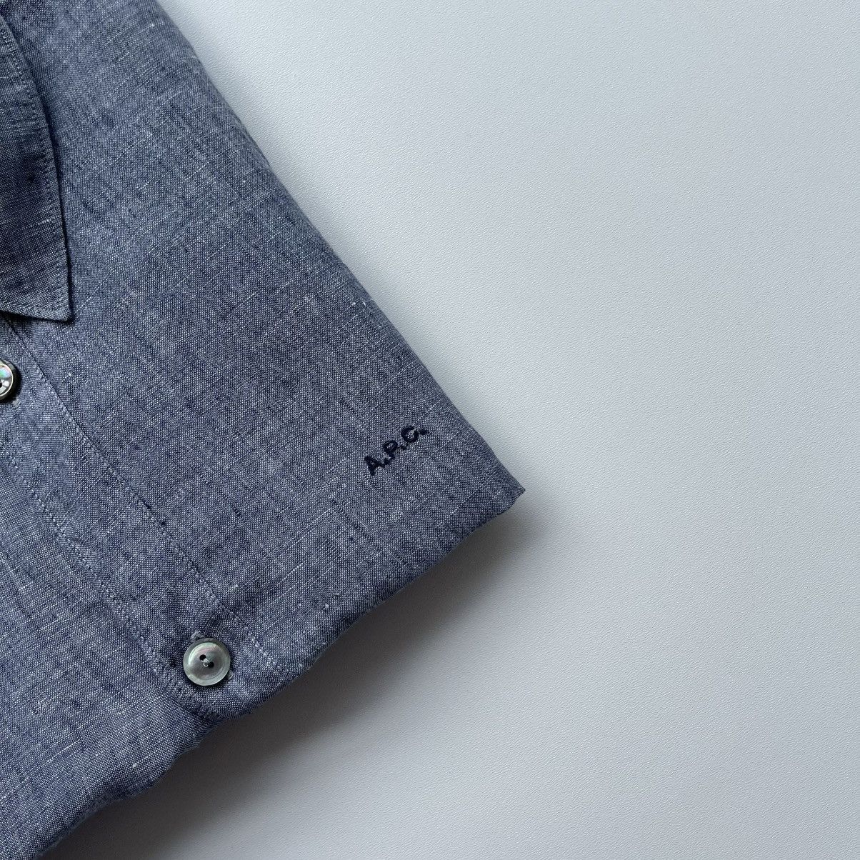 A.P.C. × Designer A.P.C. Paris Women’s Linen Button Ups Shirt Blue Rare Size XS / US 0-2 / IT 36-38 - 5 Thumbnail