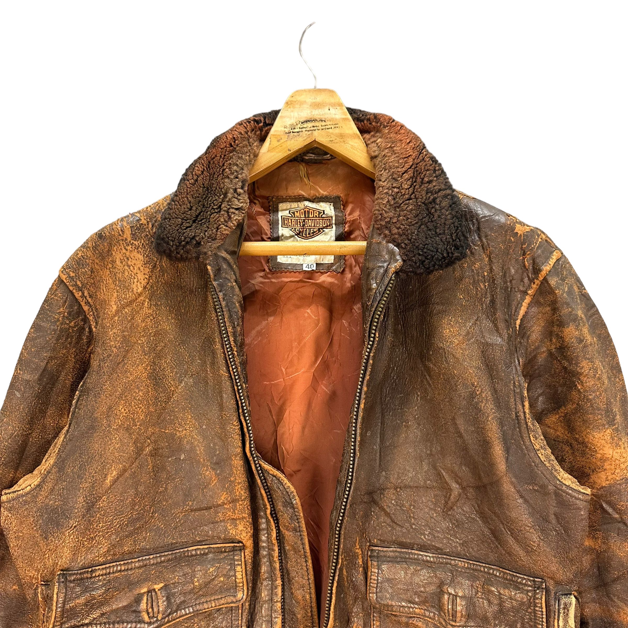 Harley Davidson TRASHED🔥 HARLEY DAVIDSON DISTRESSED LEATHER JACKET #8288 Size US M / EU 48-50 / 2 - 2 Thumbnail