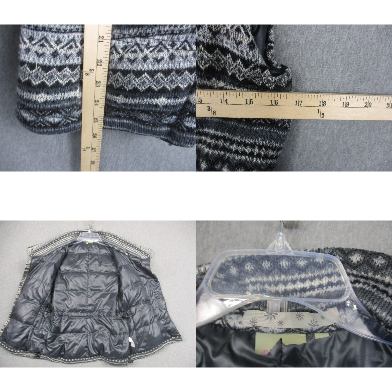 Athleta Athleta Vest Womens Small Gray Fair Isle Knit Funnel Collar Puffer Sweater Size S / US 4 / IT 40 - 8 Thumbnail