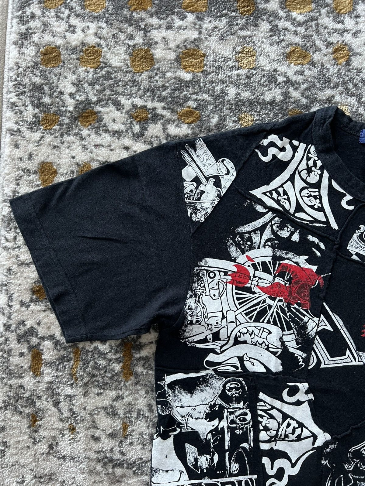 Comme des Garcons × Junya Watanabe × Vintage 2002 Junya Watanabe Patchwork Short Sleeve t-shirt Size US M / EU 48-50 / 2 - 2 Thumbnail