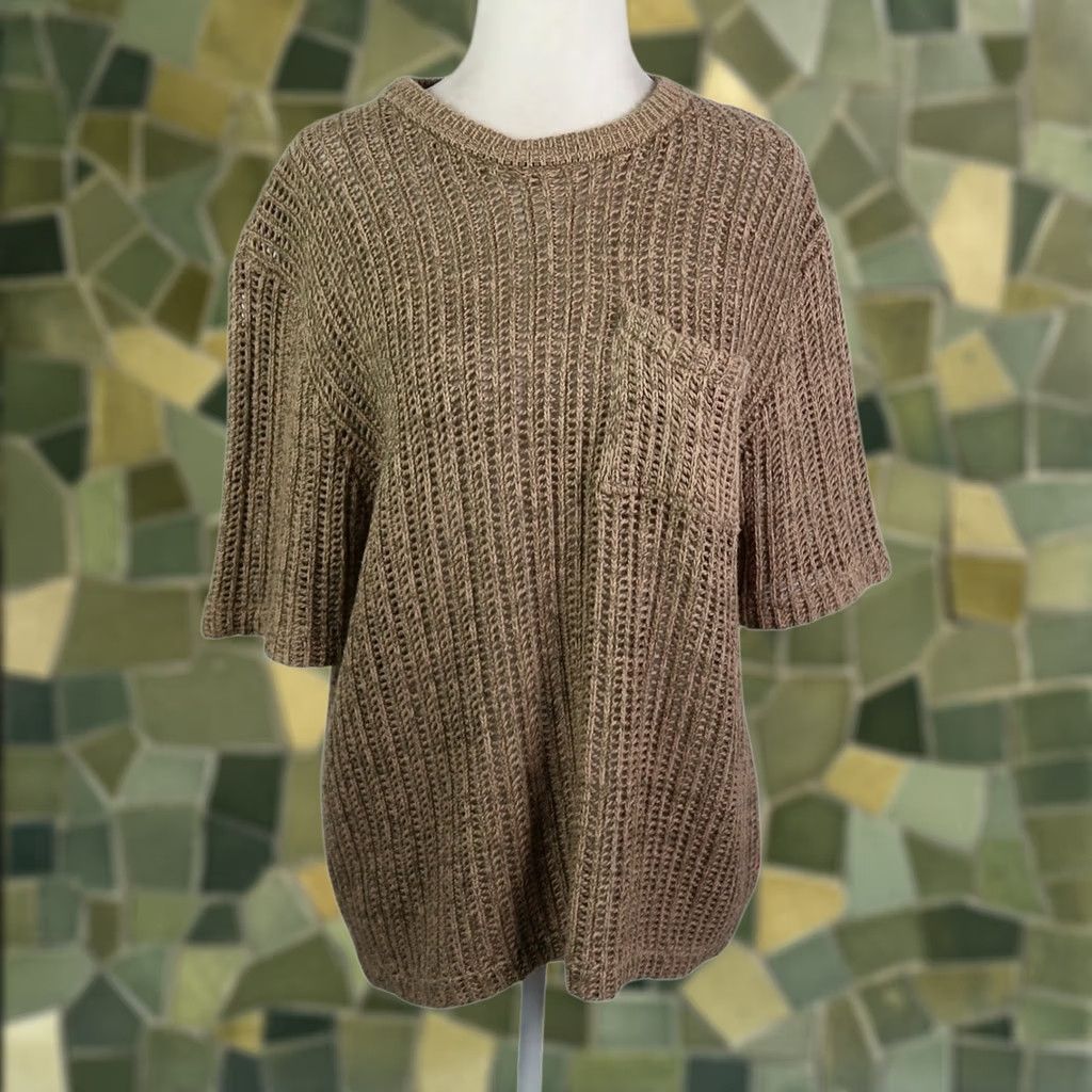 Bdg BDG Urban Outfitters Brown Crochet Knit Short Sleeve Sweater Top S Size S / US 4 / IT 40 - 1 Thumbnail
