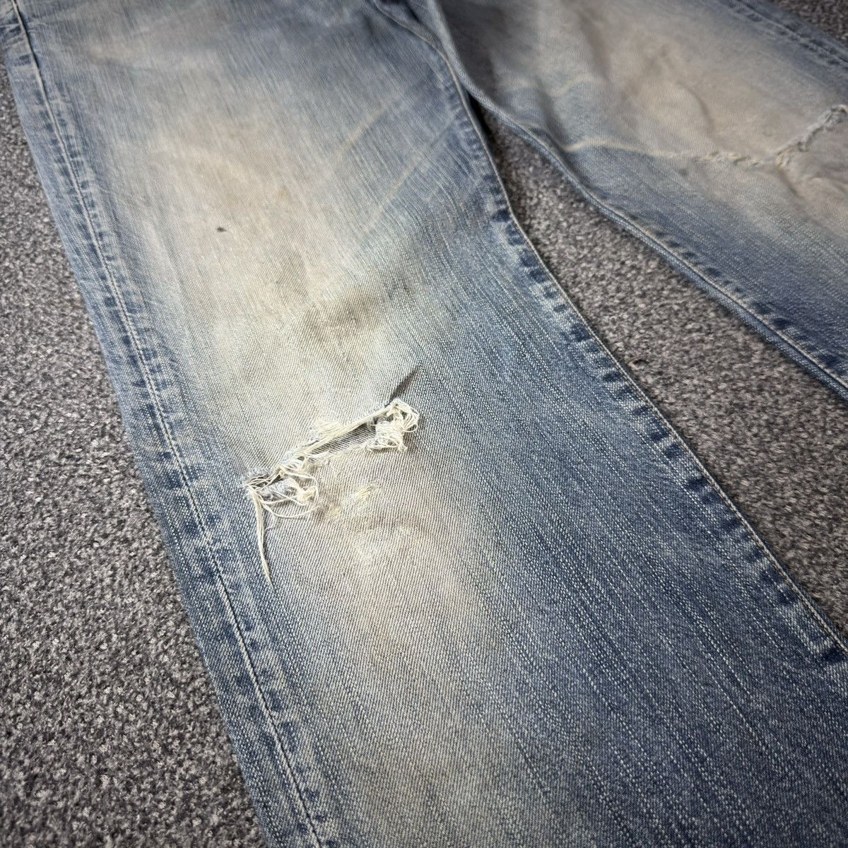Edwin Vintage 90s Edwin 503 Rebel Distressed Dirty Wash Fade Denim Size US 34 / EU 50 - 6 Thumbnail