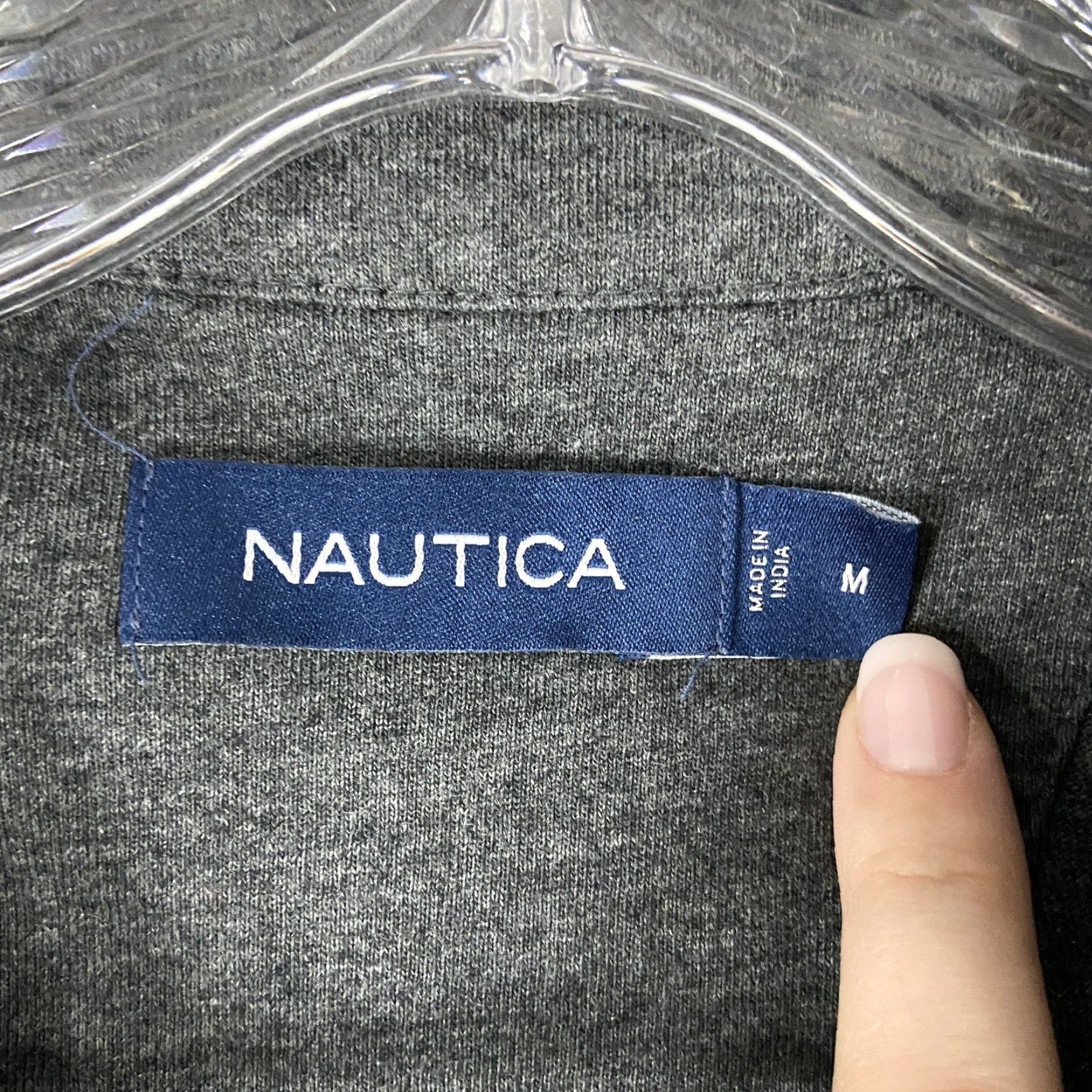 Nautica Nautica Button-Up Shirt Men Short Sleeve Gray Adult Medium M Regular Size Size US 31 - 6 Thumbnail