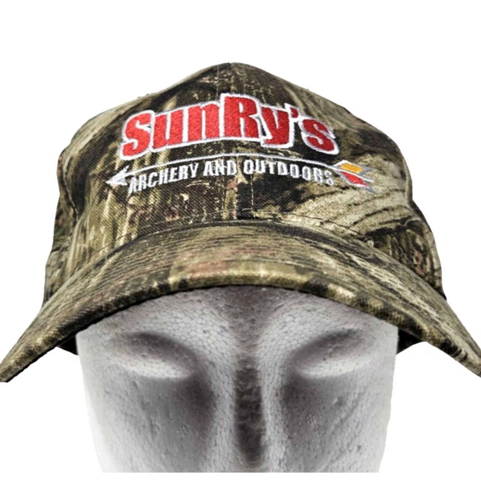 Vintage SunRy's Archery and Outdoors Hat Cap Strap Back Mens One Size Camo Embroidered Adjustable Green Camouflage Hunting Baseball Cap Size ONE SIZE - 2 Thumbnail