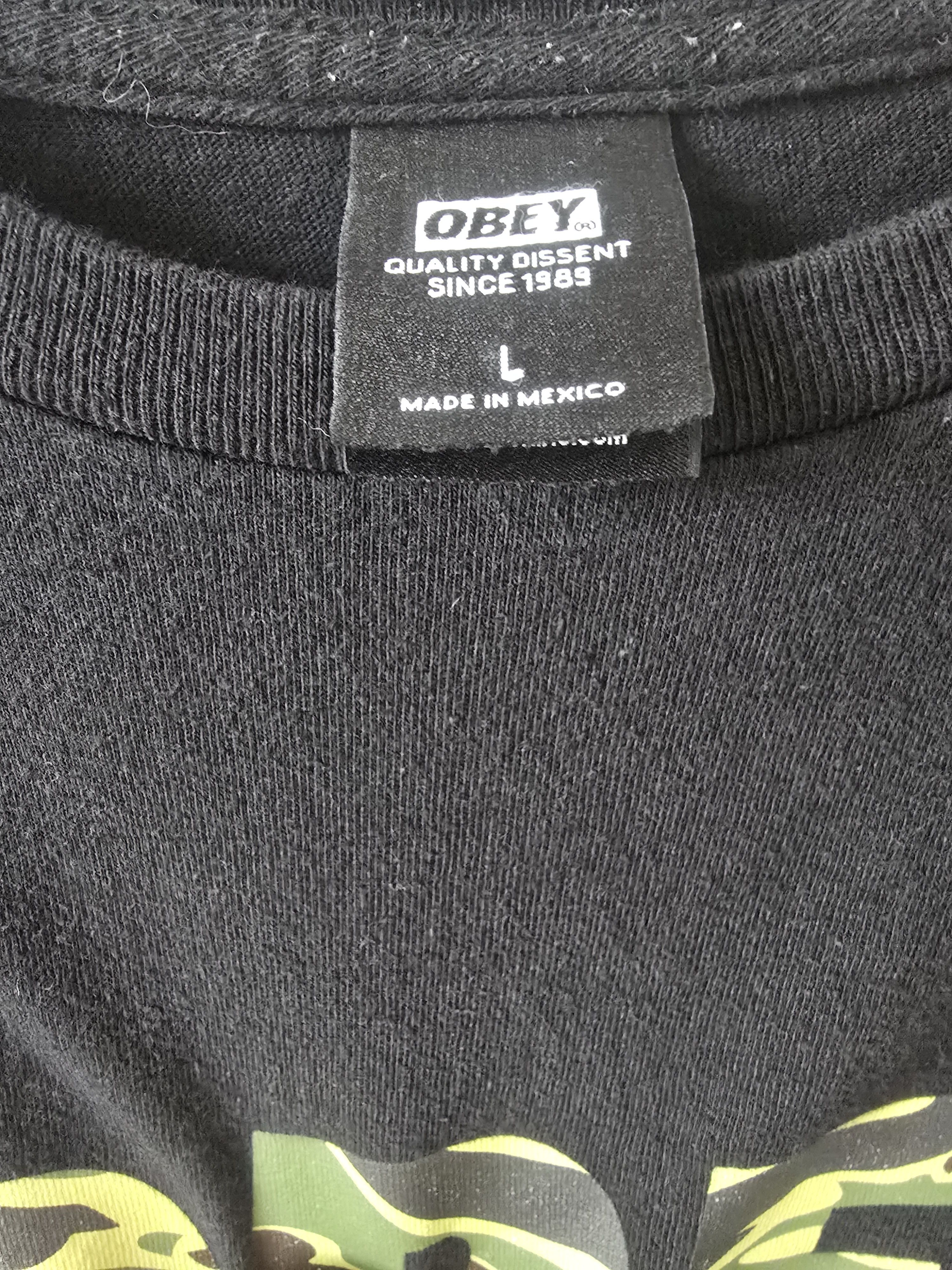 Obey Obey Camo Logo Graphic T-Shirt Black Streetwear Tee Size US L / EU 52-54 / 3 - 3 Thumbnail