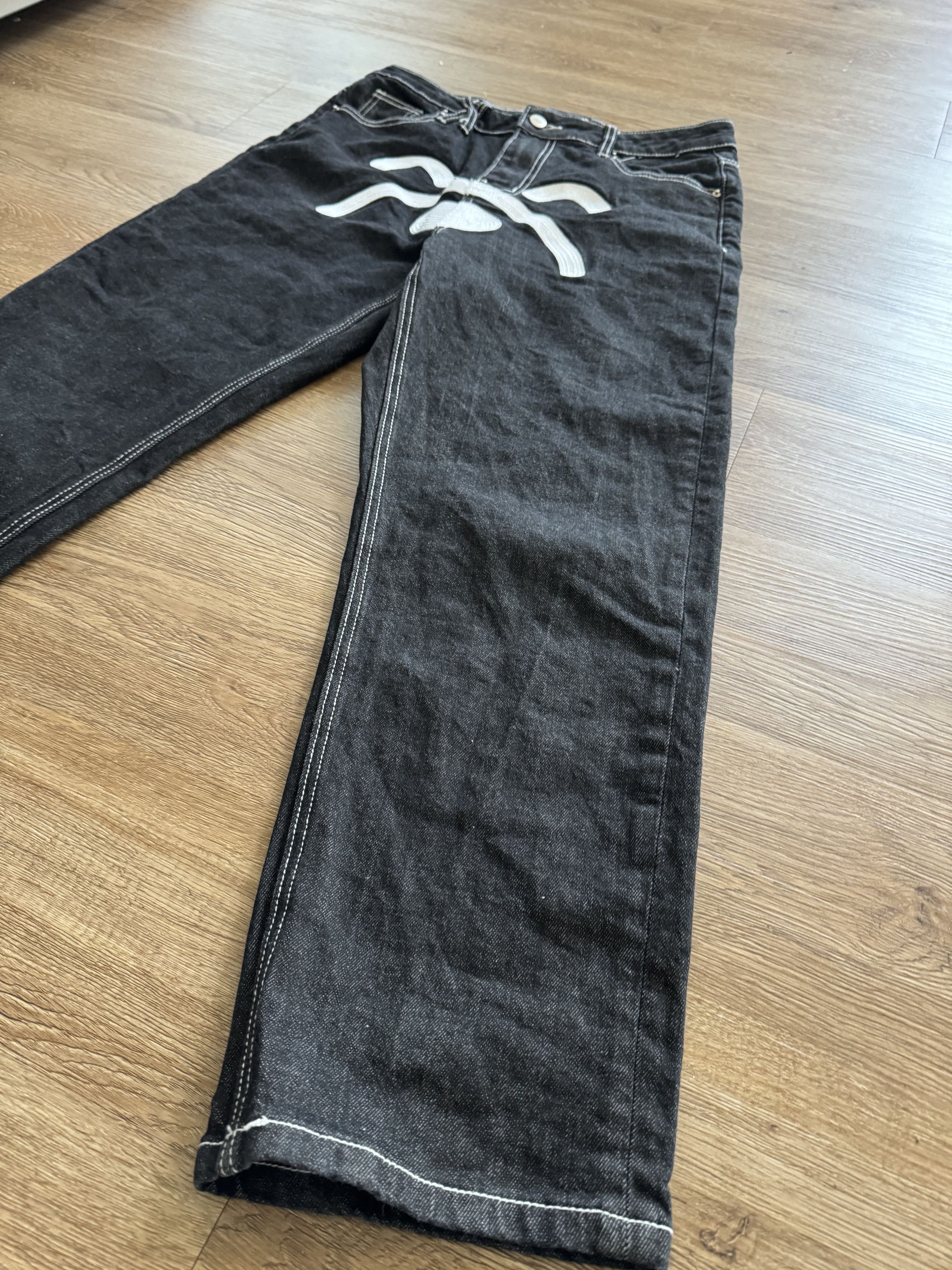 Jean BIMSEEN Bear Sad Face Jeans Size US 30 / EU 46 - 2 Thumbnail