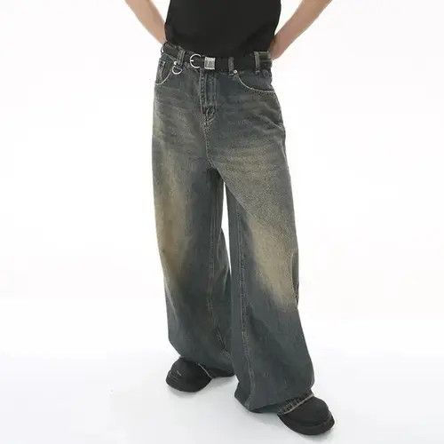 Designer × Japanese Brand Y2K Baggy Washed Street Casual Wide Leg Denim Size US 33 - 3 Thumbnail