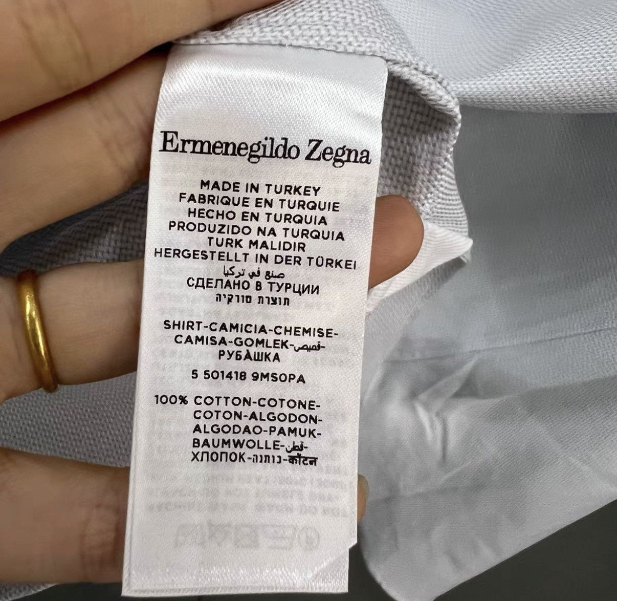 Ermenegildo Zegna Zegna Solid Color Collared Long Sleeve Shirt J41 Size US XXL / EU 58 / 5 - 3 Thumbnail