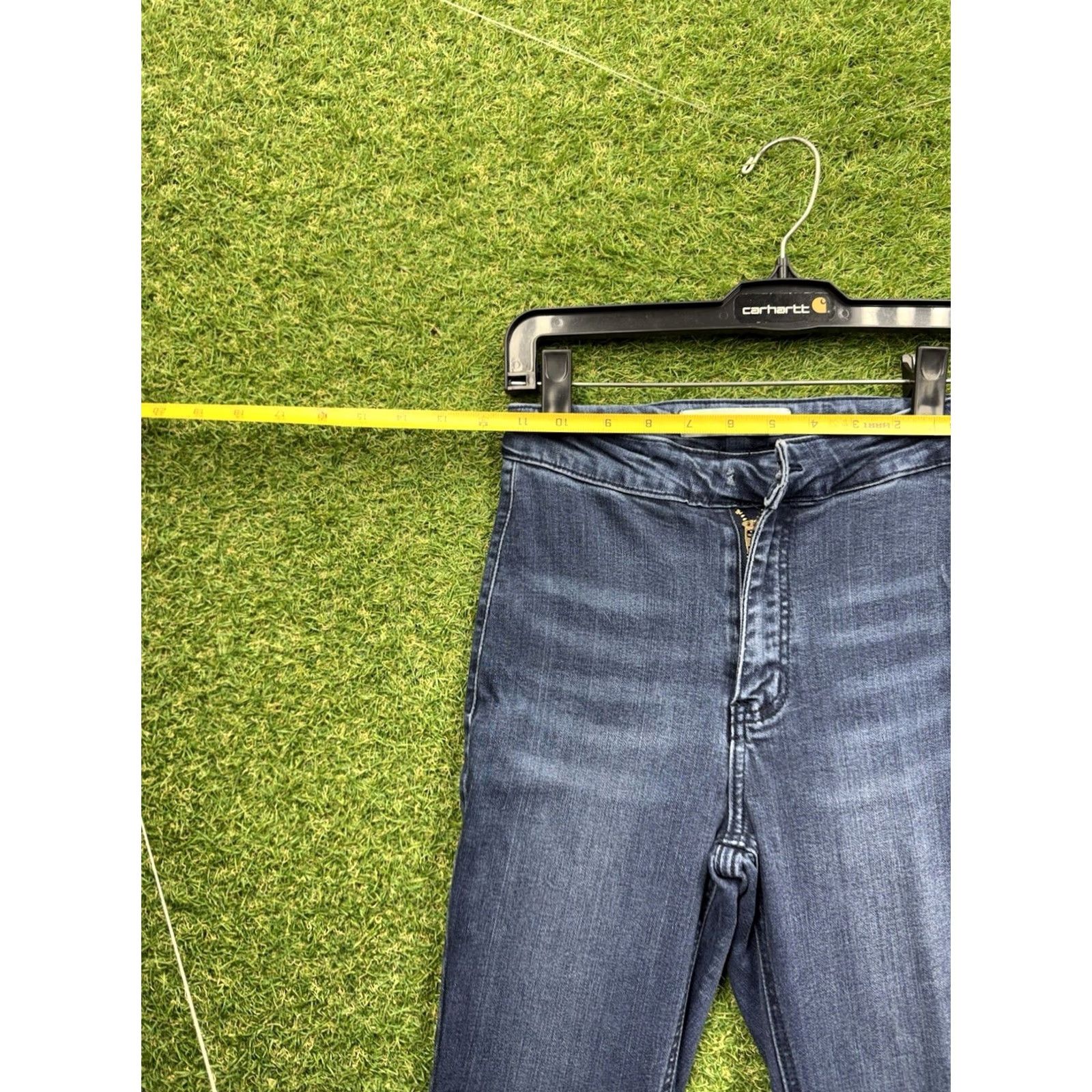 Vintage Kancan High-Rise Flare Jeans Womens 0 Dark Wash Denim Stretch Bell Bottom y2k Jeans Size 25" / US 0 / IT 36 - 3 Thumbnail