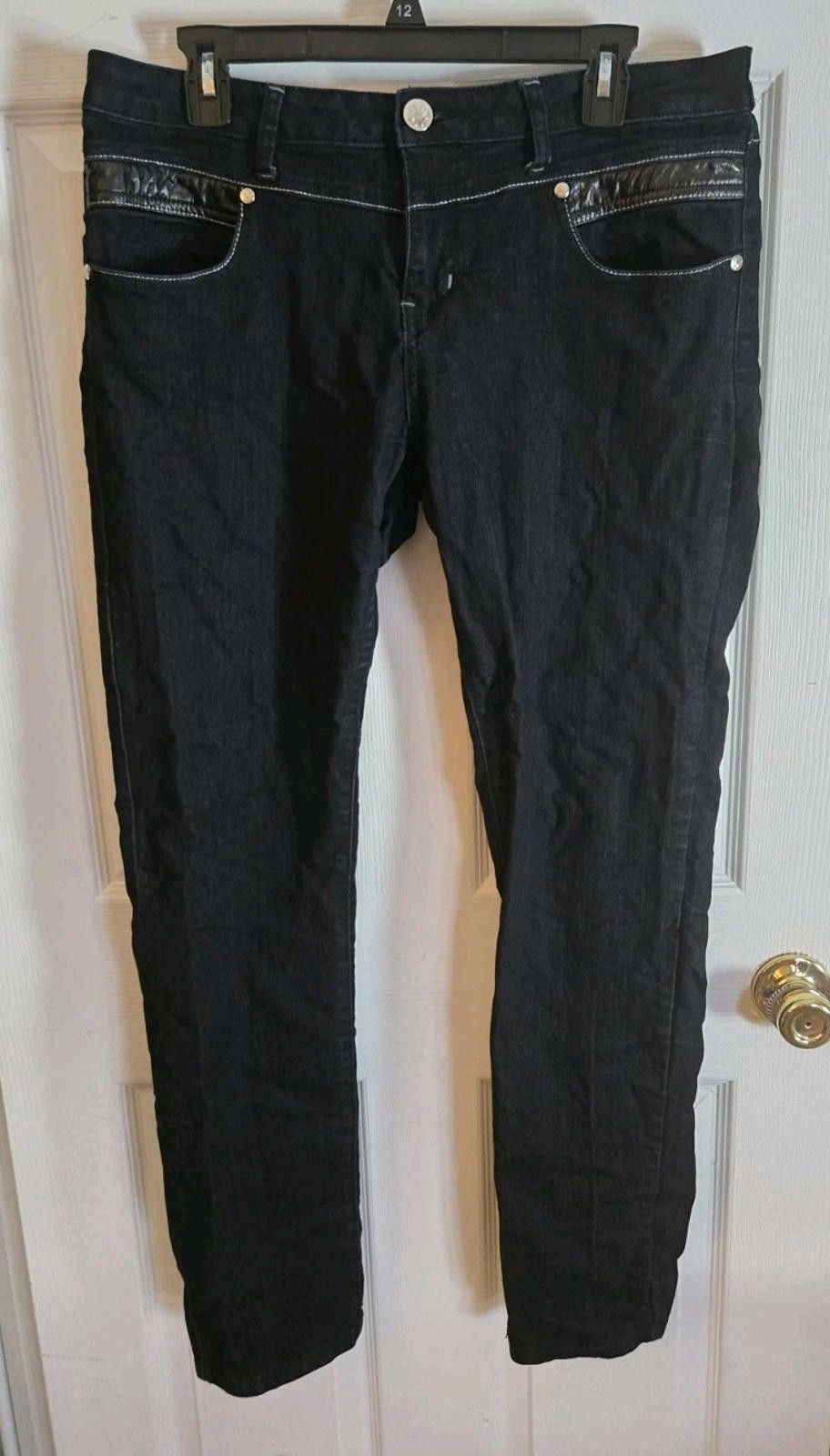 Other Picky Boo Jeans Juniors 15 Blue Sparkly Lace Up Back Faux L Size 36" / US 14 / IT 50 - 3 Thumbnail