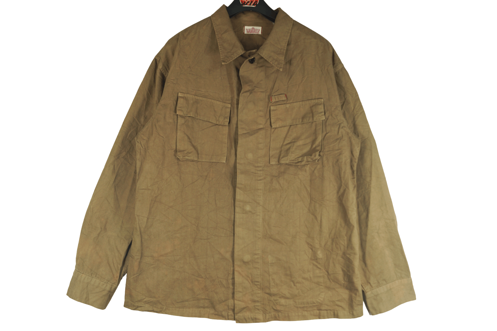 image of Vintage Hr Market Denim Jacket Buttonup Nice Design in Brown, Men's (Size Medium)