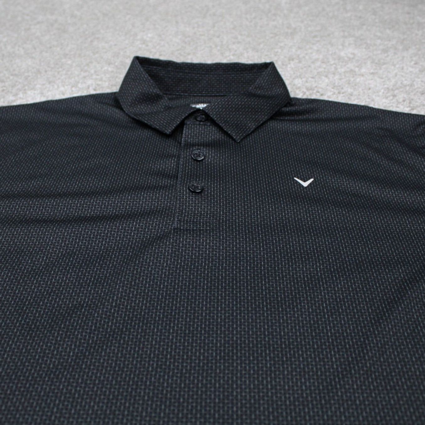 Callaway Callaway Opti-Dri Polo Shirt Mens Large Black Geometric Short Sleeve S/S Golf Pullover Polo Shirt Size US L / EU 52-54 / 3 - 4 Thumbnail