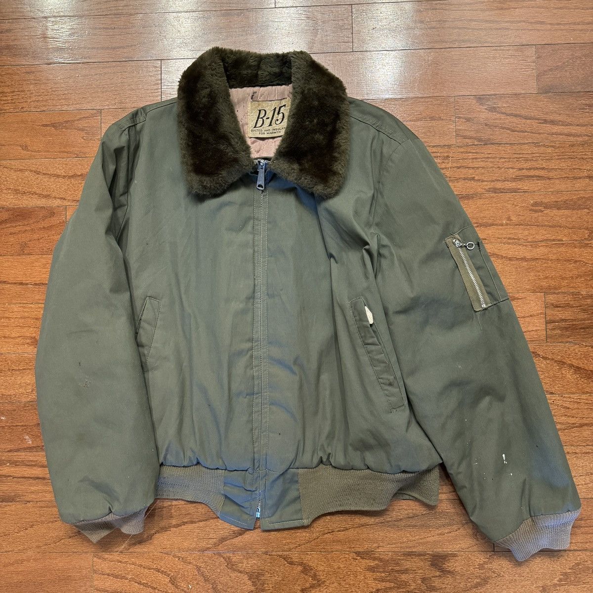 Vintage B-15 Vintage Cotton Flight Jacket Size US M / EU 48-50 / 2 - 1 Thumbnail