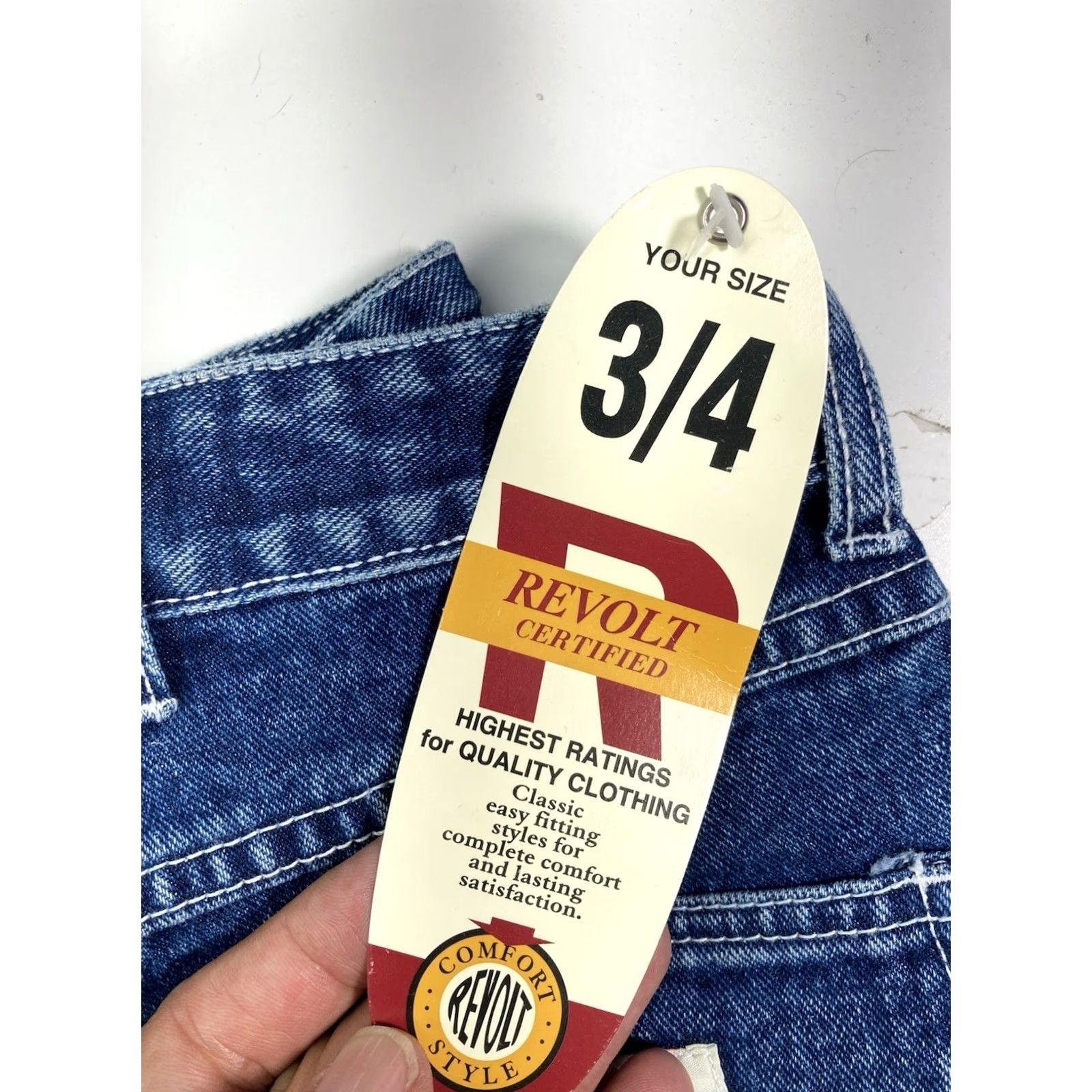 Denime VINTAGE Revolt Fit Flair Jeans Women 26X30 Blue Denim Bootcut 100% Cotton NOS NWT Size 26" / US 2 / IT 38 - 4 Thumbnail
