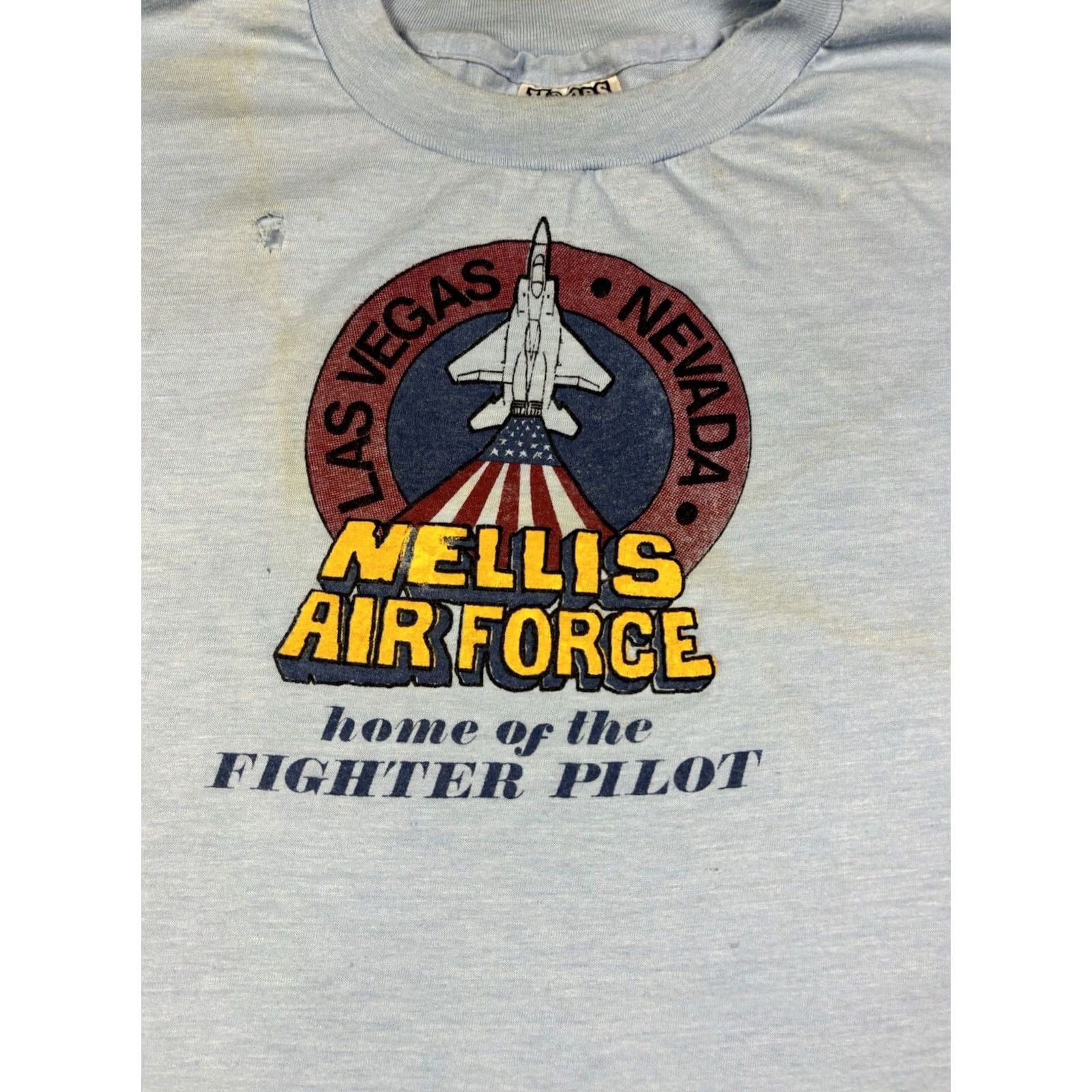 Hanes VINTAGE Hanes Graphic Print T-Shirt XL Blue Crew Neck Short Sleeve USA 80s 90s Size US XL / EU 56 / 4 - 5 Thumbnail