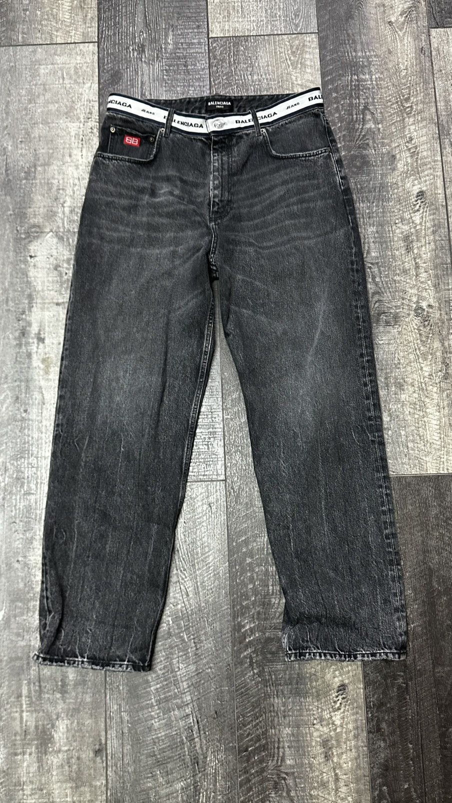 Balenciaga Balenciaga logo wasitband jeans Size US 34 / EU 50 - 1 Thumbnail