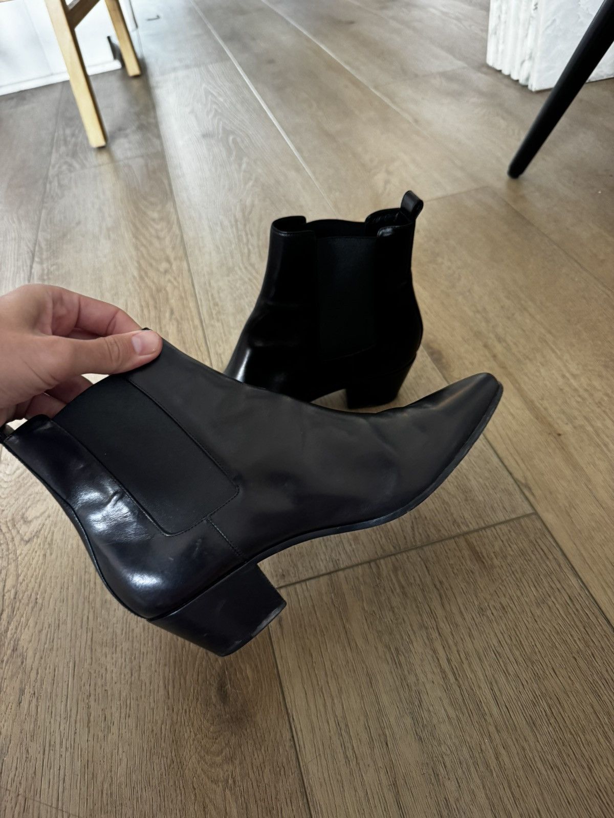 Saint Laurent Paris Hedi Leather Chelsea Wyatt Size US 9 / EU 42 - 1 Thumbnail
