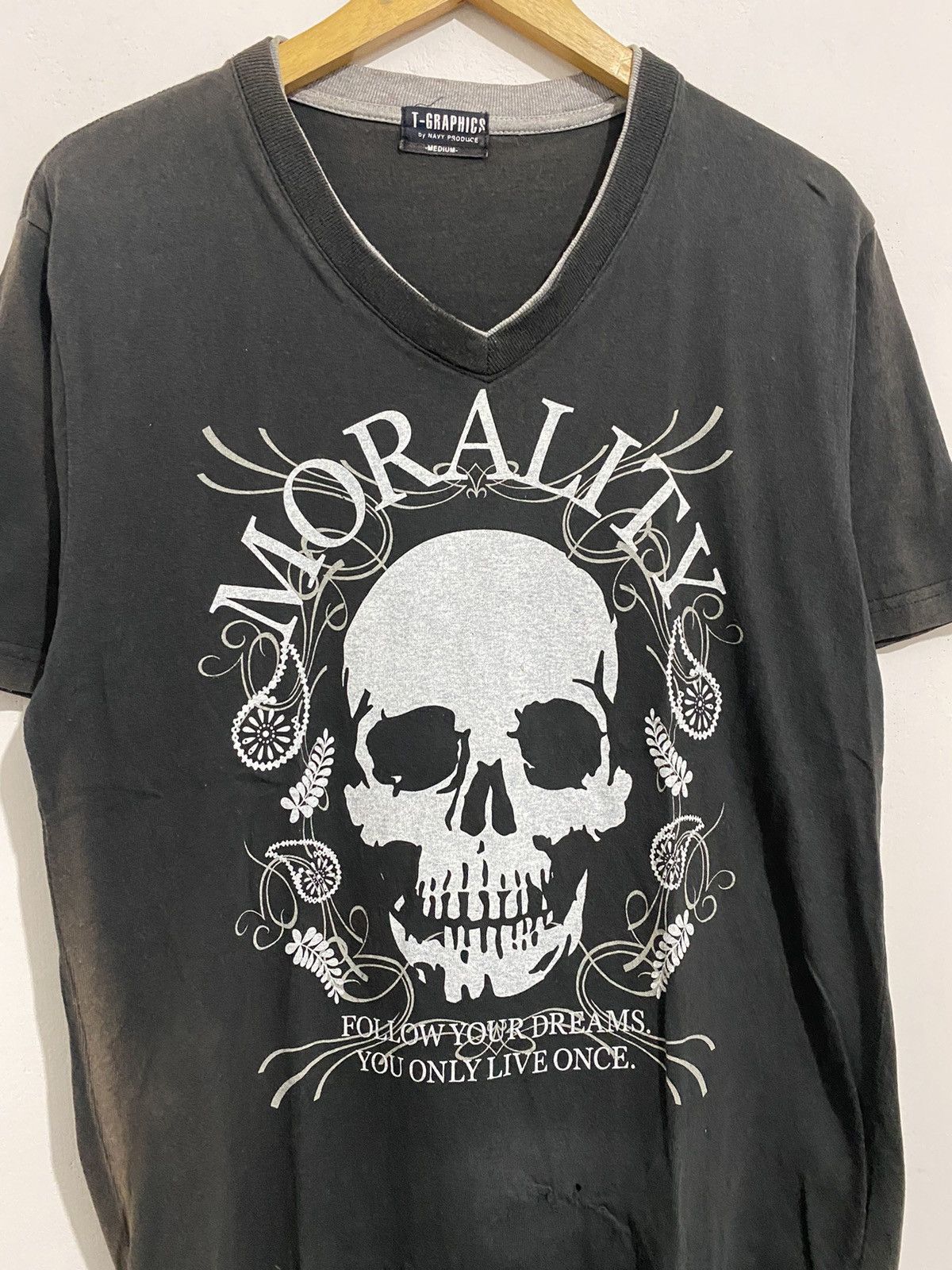 Japanese Brand Japanese Sunfaded Gothic Skull Styled Lgb Ifsix Size US M / EU 48-50 / 2 - 2 Thumbnail