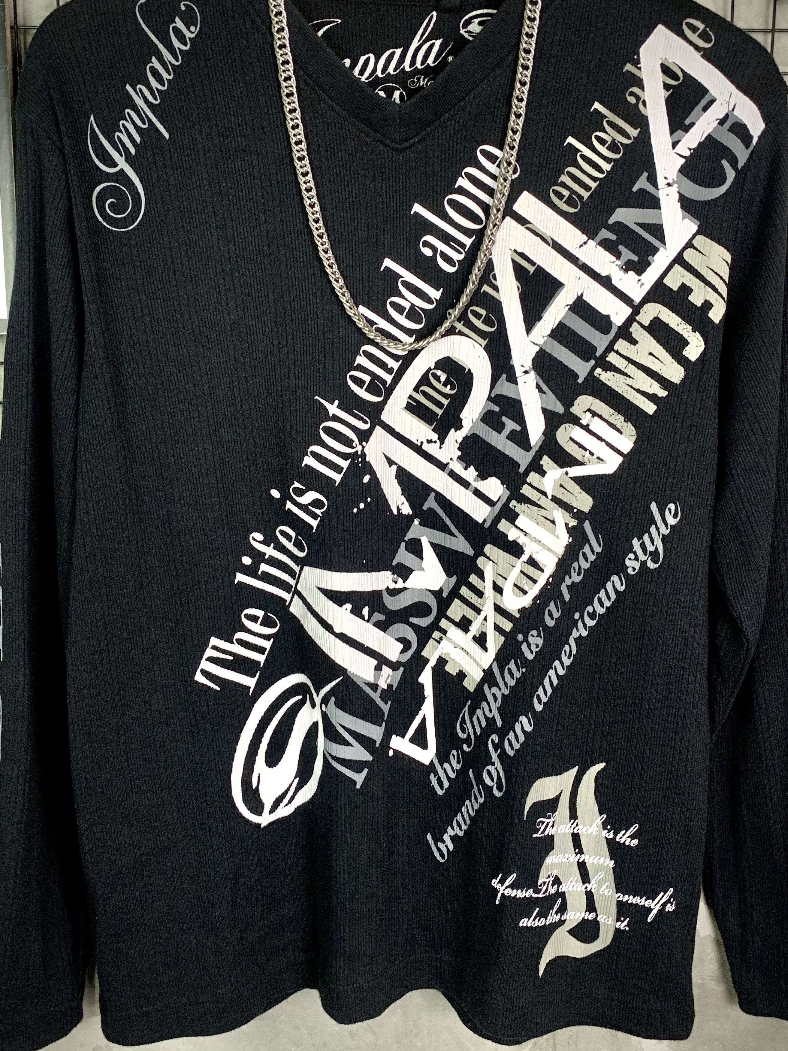 Hysteric Glamour Y2K Impala Grunge Graphic Poem LongSleeve Thermal V Neck Size US M / EU 48-50 / 2 - 4 Thumbnail