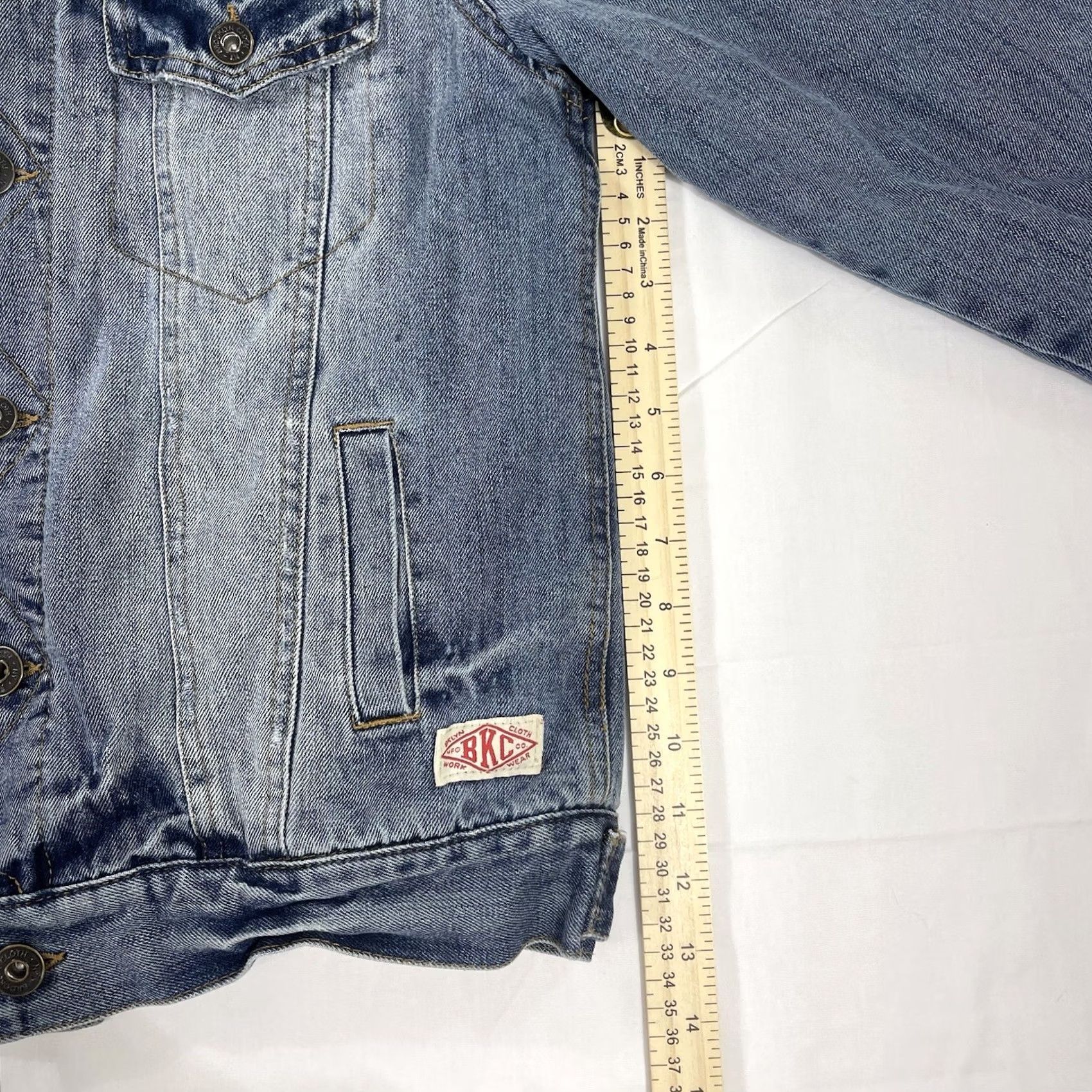 Denime Brooklyn Cloth Denim Jacket Sz S Chore Workwear Denim & Gray Aztec Southwest Lined Pockets Vintage No Mens Womens Size US S / EU 44-46 / 1 - 6 Thumbnail